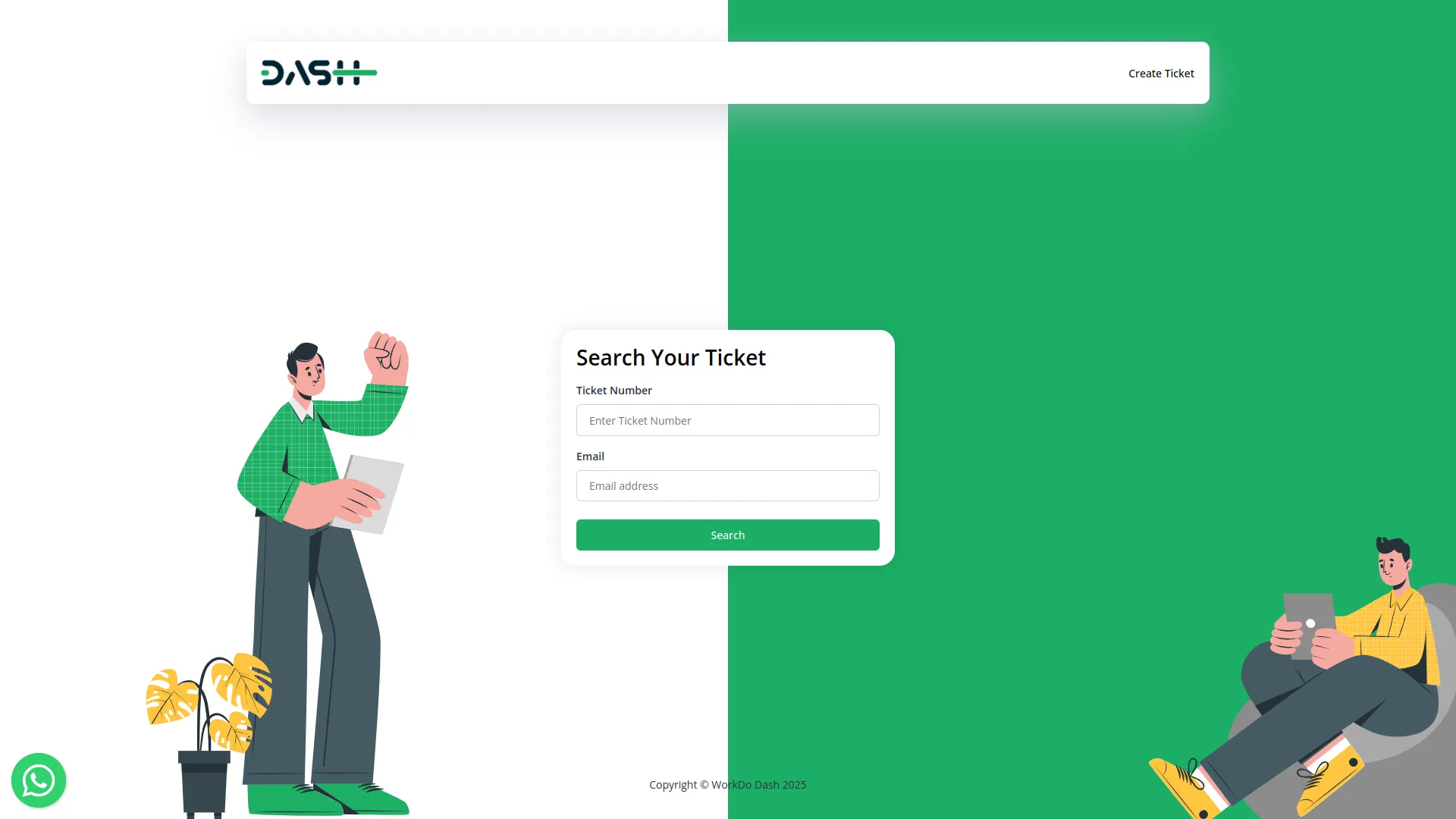 support ticket dash saas