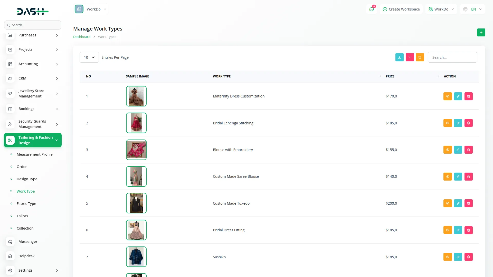 tailoring and fashion design