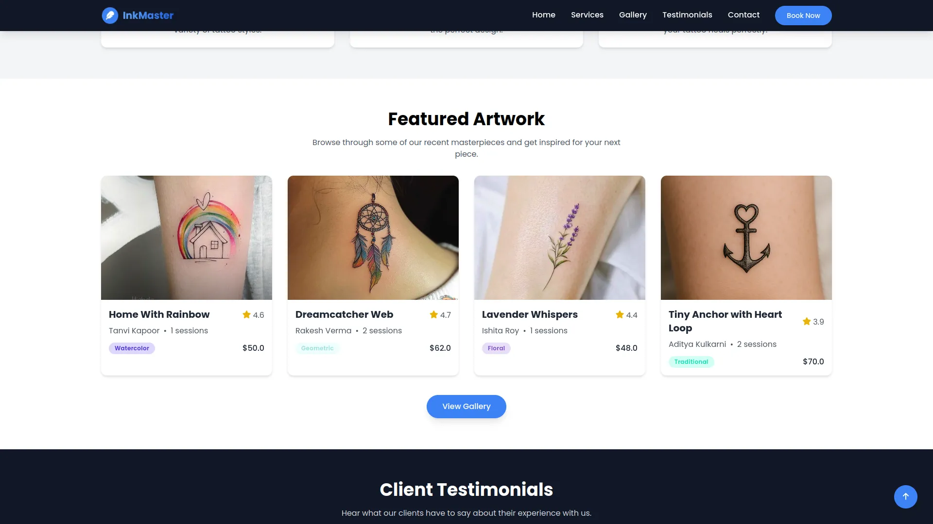 tattoo studio management dash