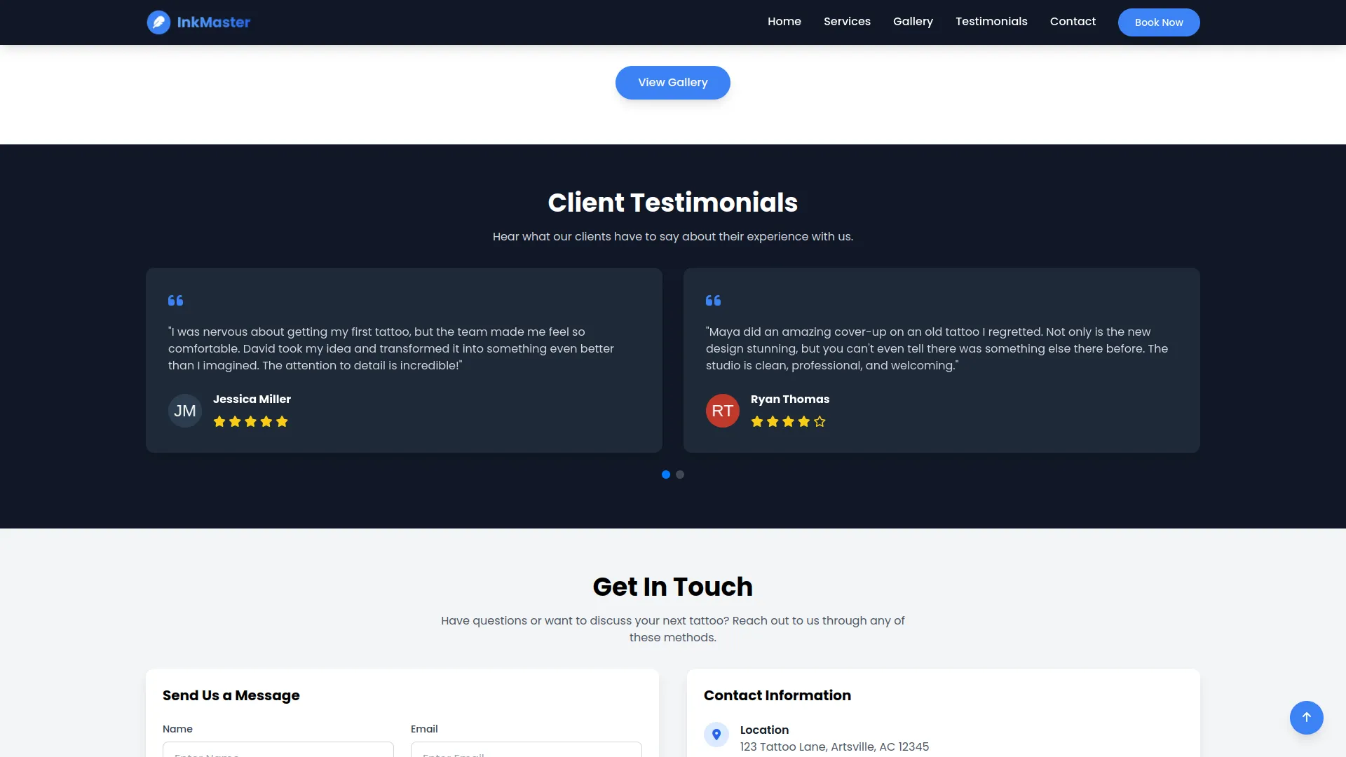 tattoo studio management dash