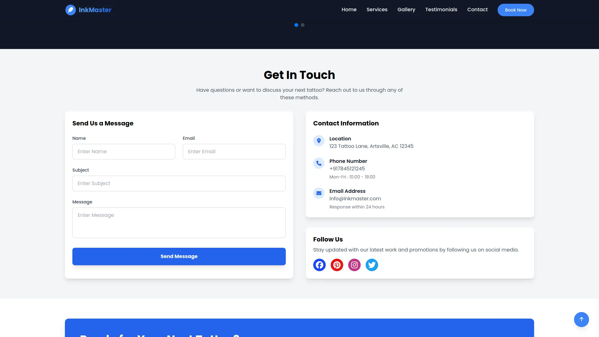 tattoo studio management dash