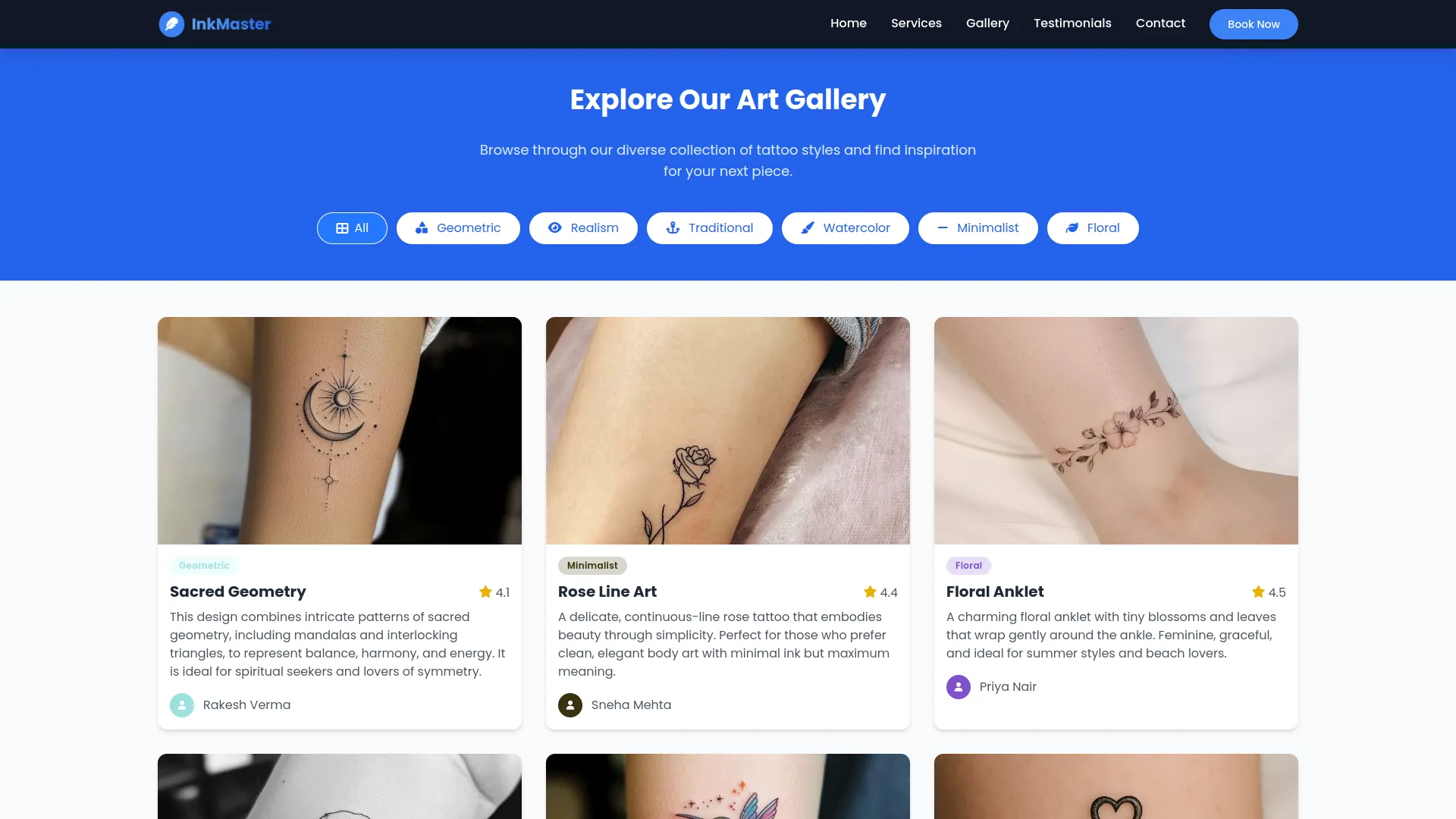 tattoo studio management dash