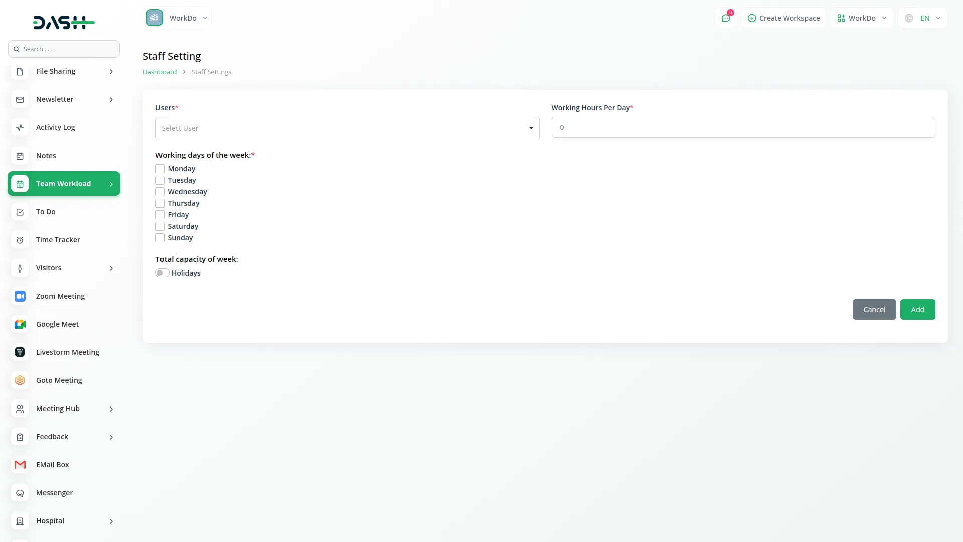 team-workload dash saas