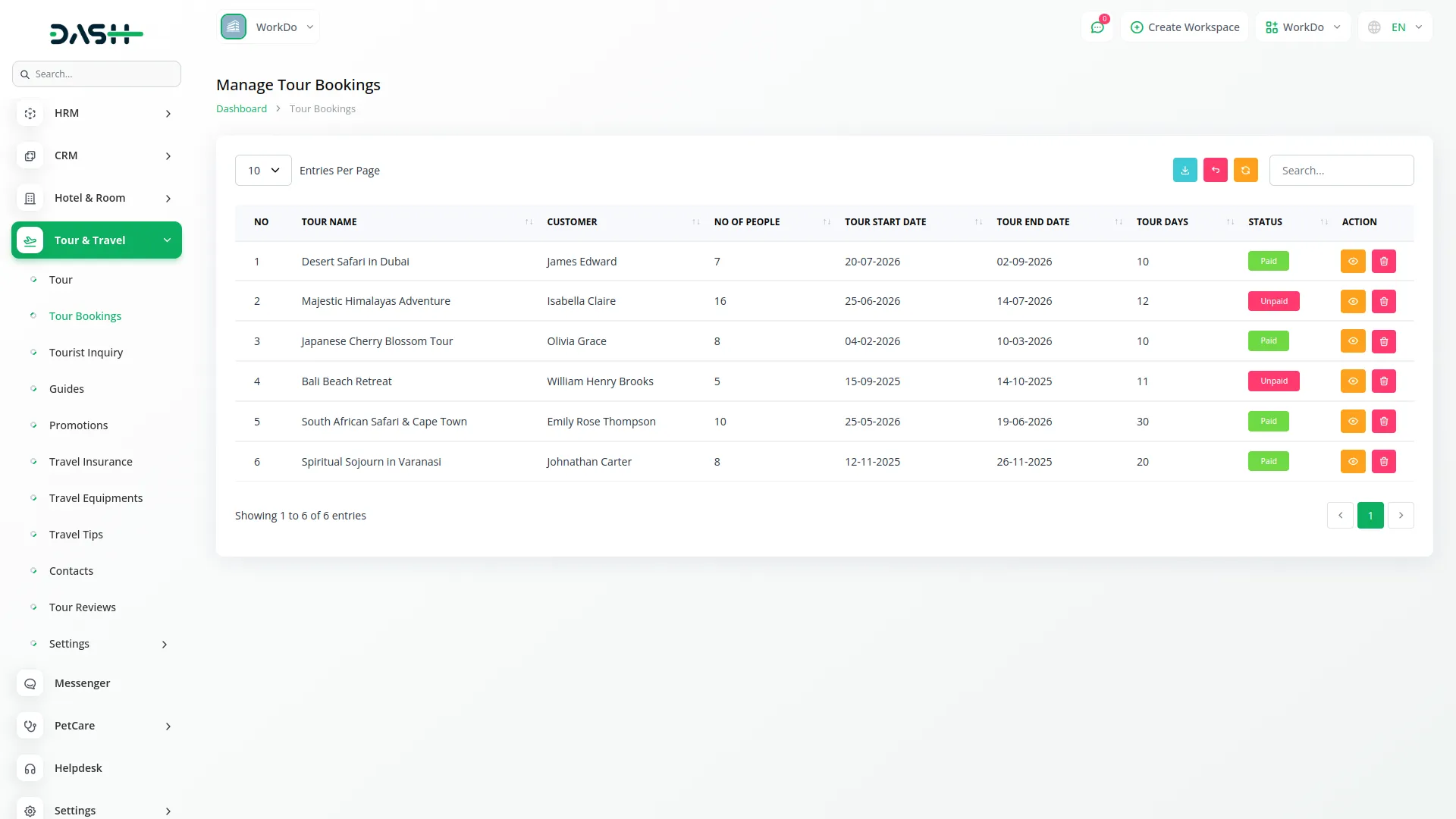 tour and travel management