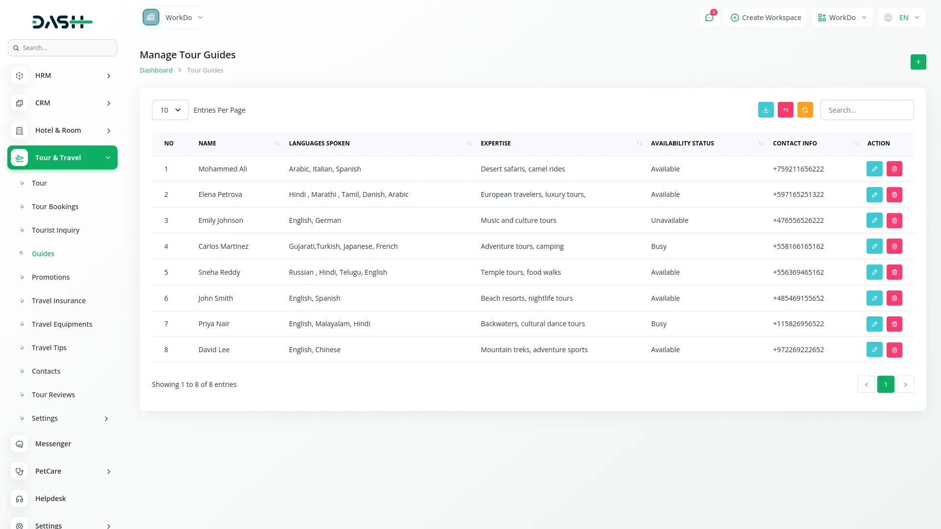 tour and travel management