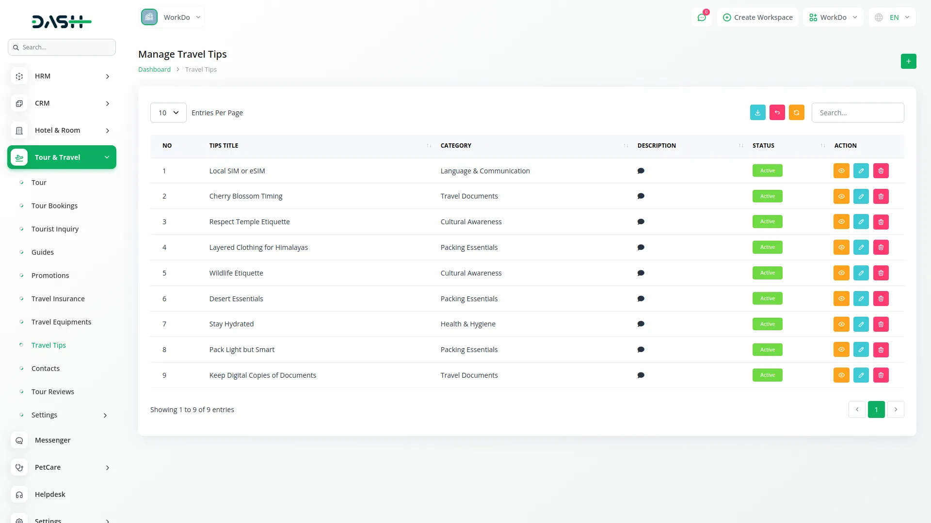 tour and travel management