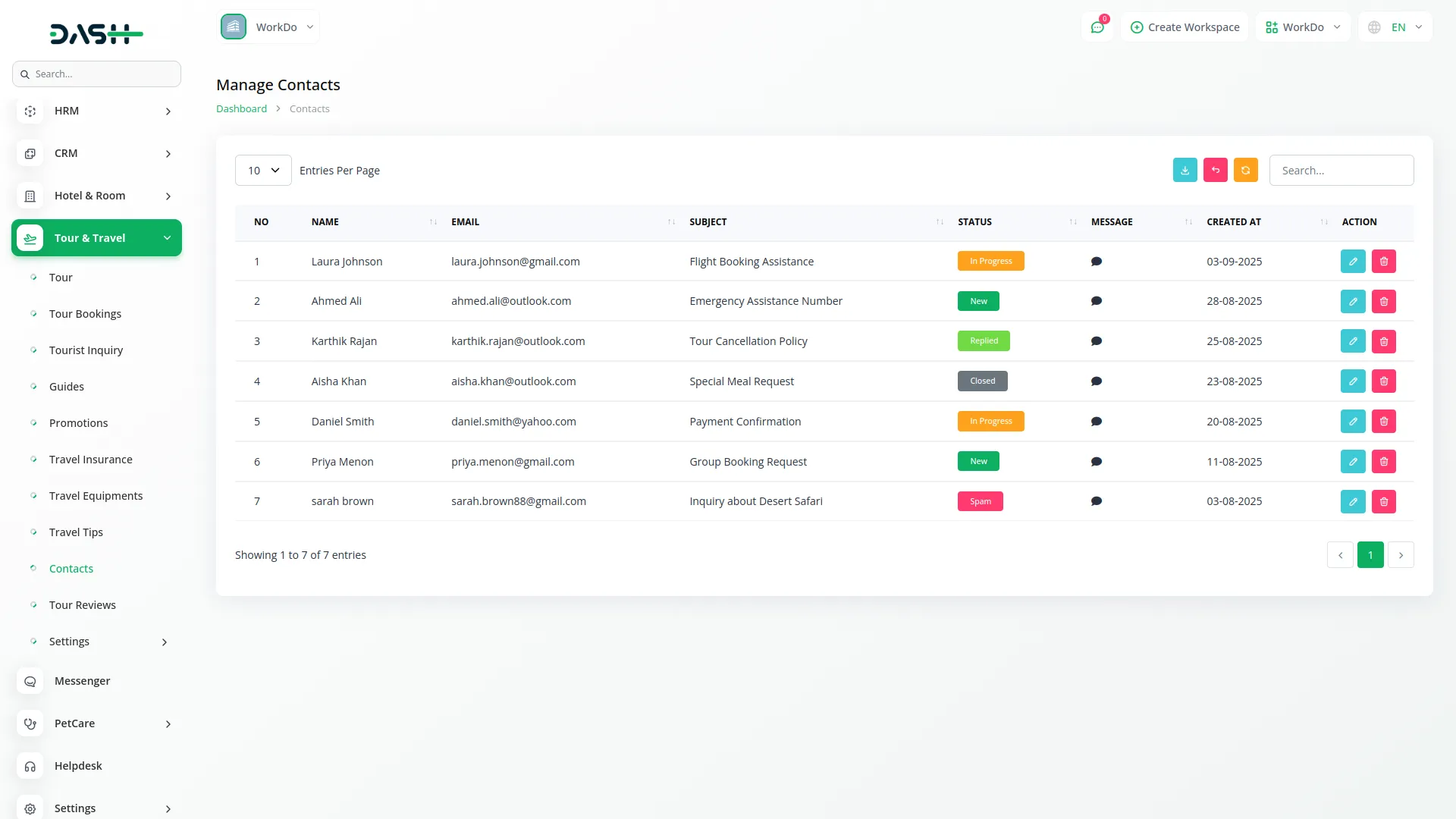 tour and travel management