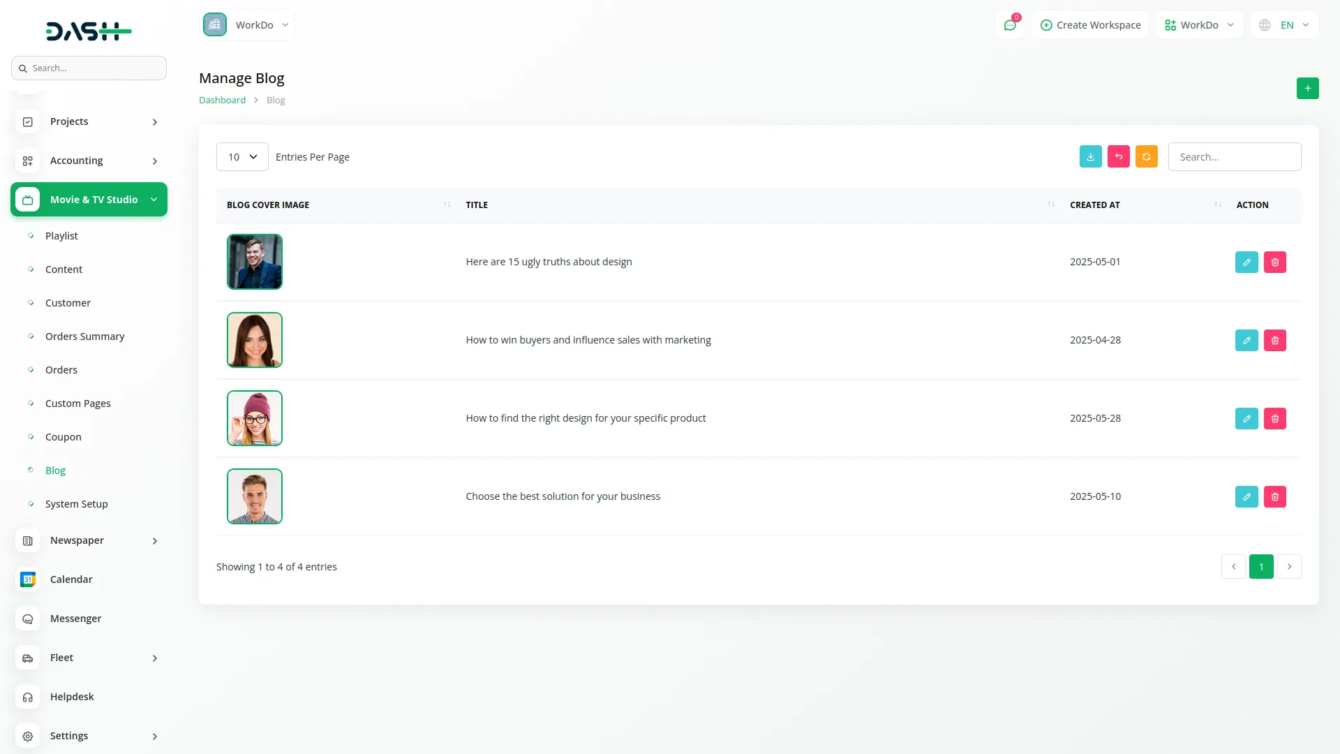 movie & tv studio management