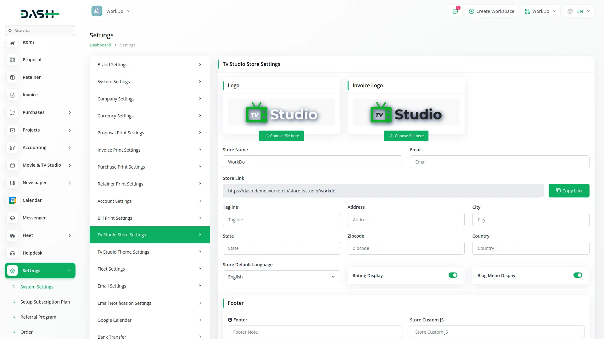 movie & tv studio management