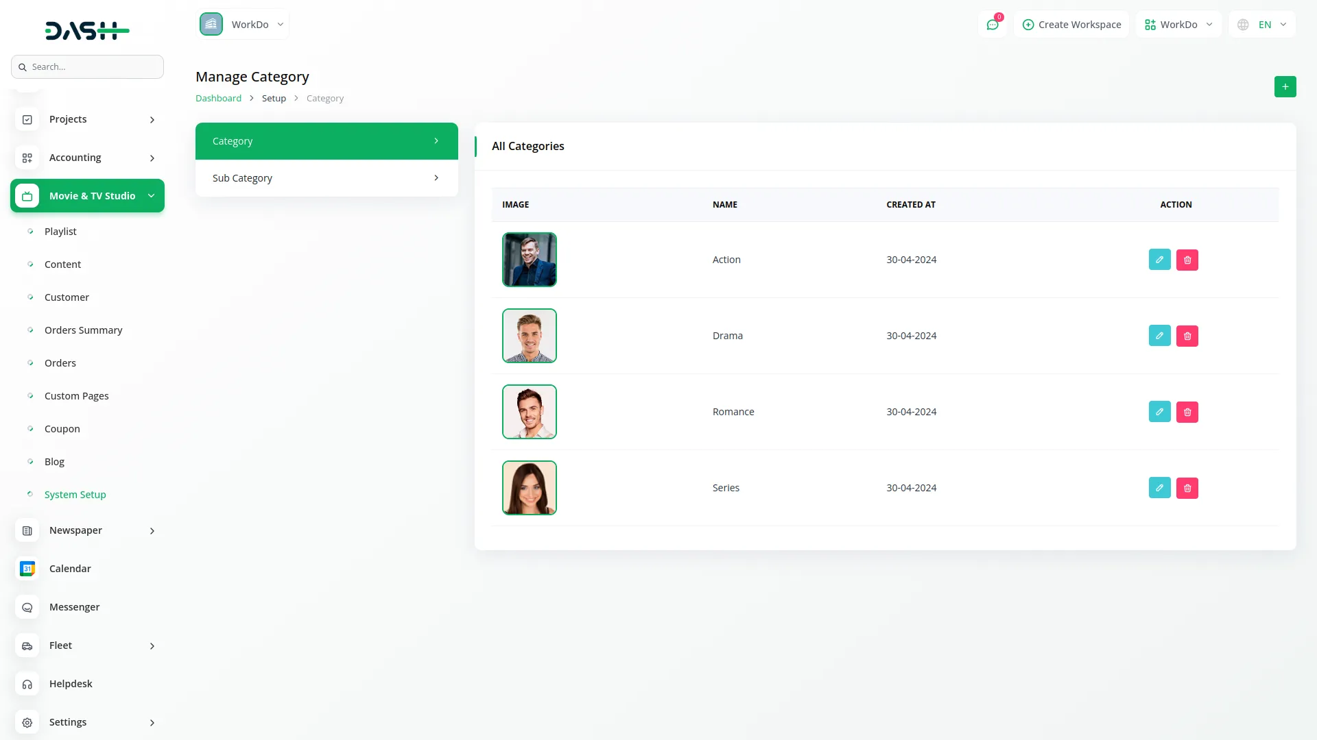 movie & tv studio management