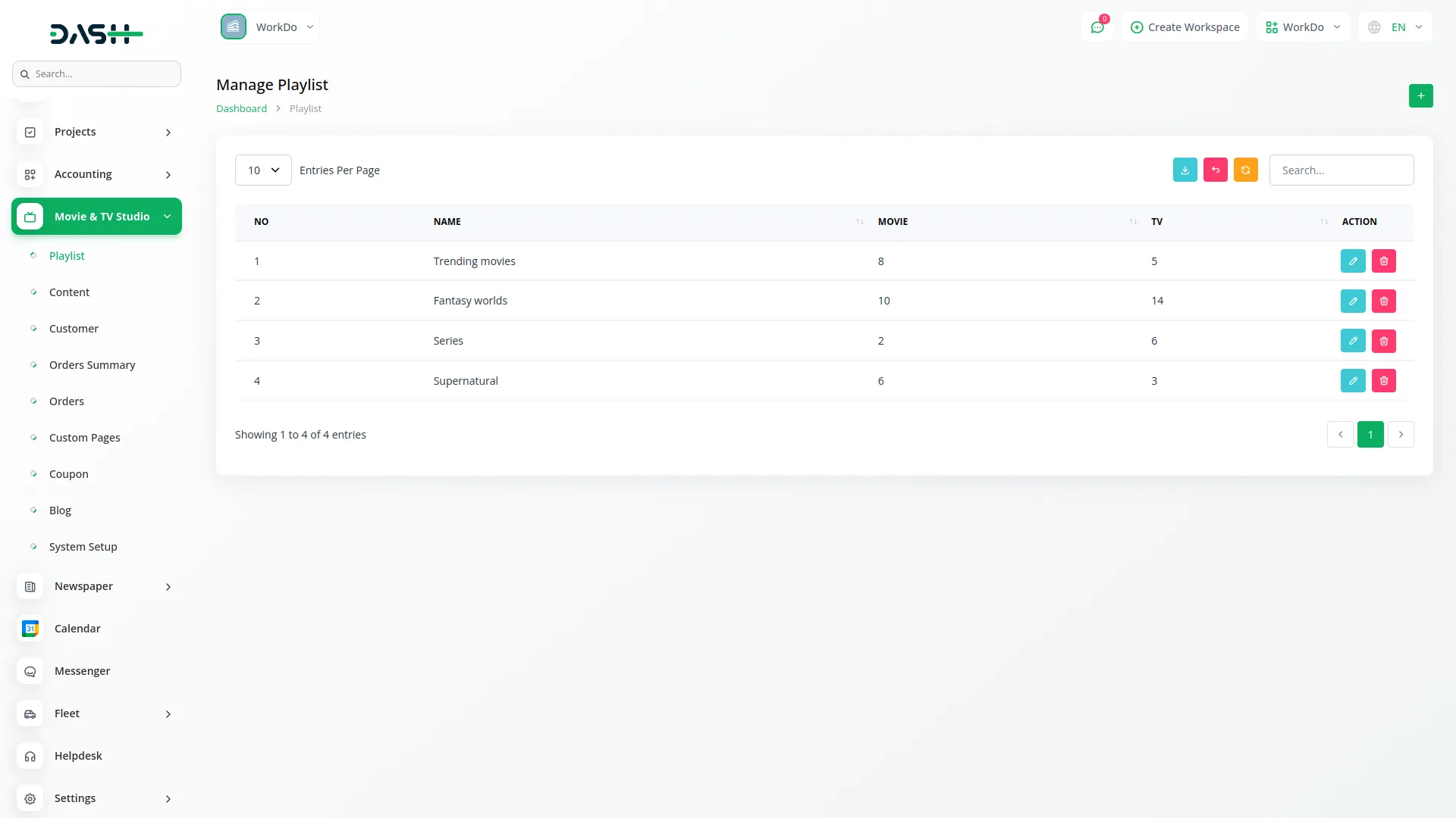 movie & tv studio management