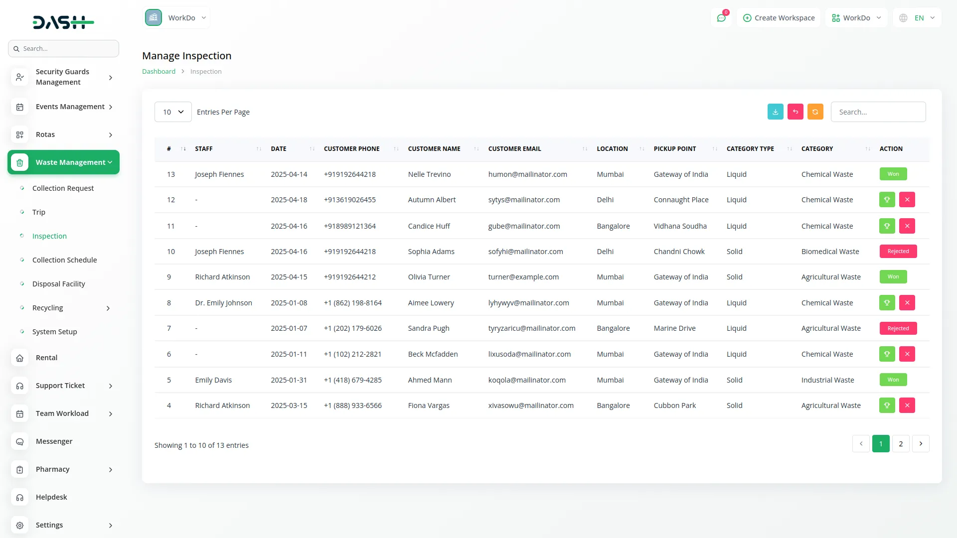 waste-management dash saas
