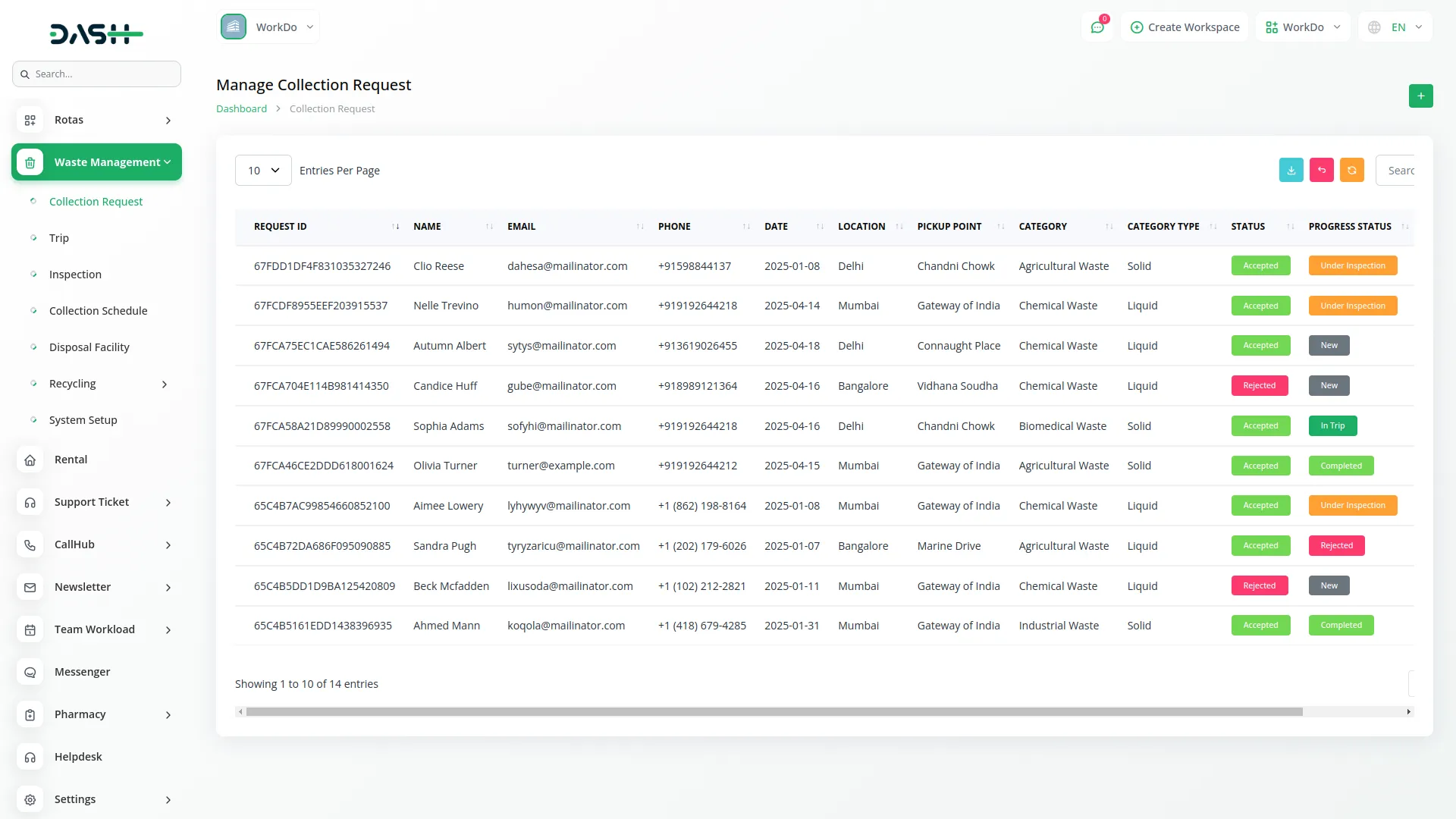 waste-management dash saas