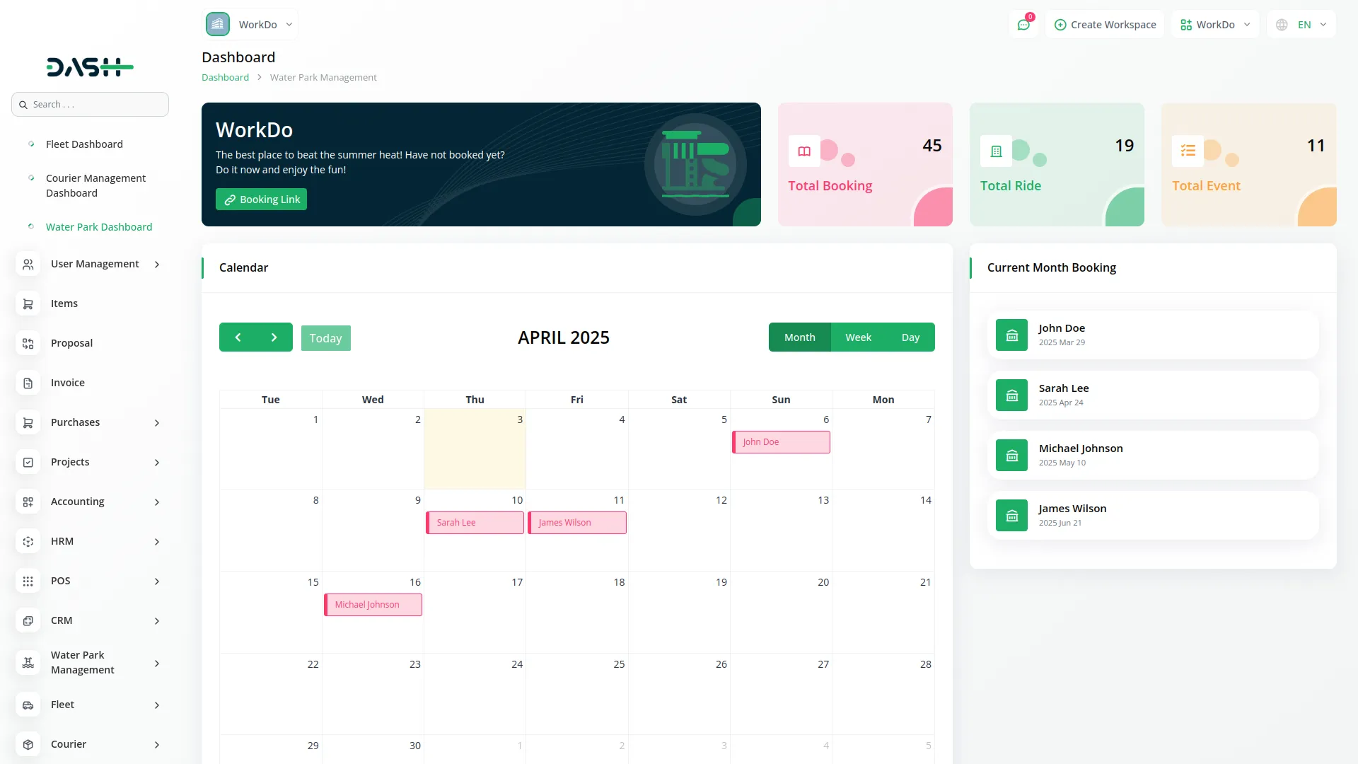 water park management