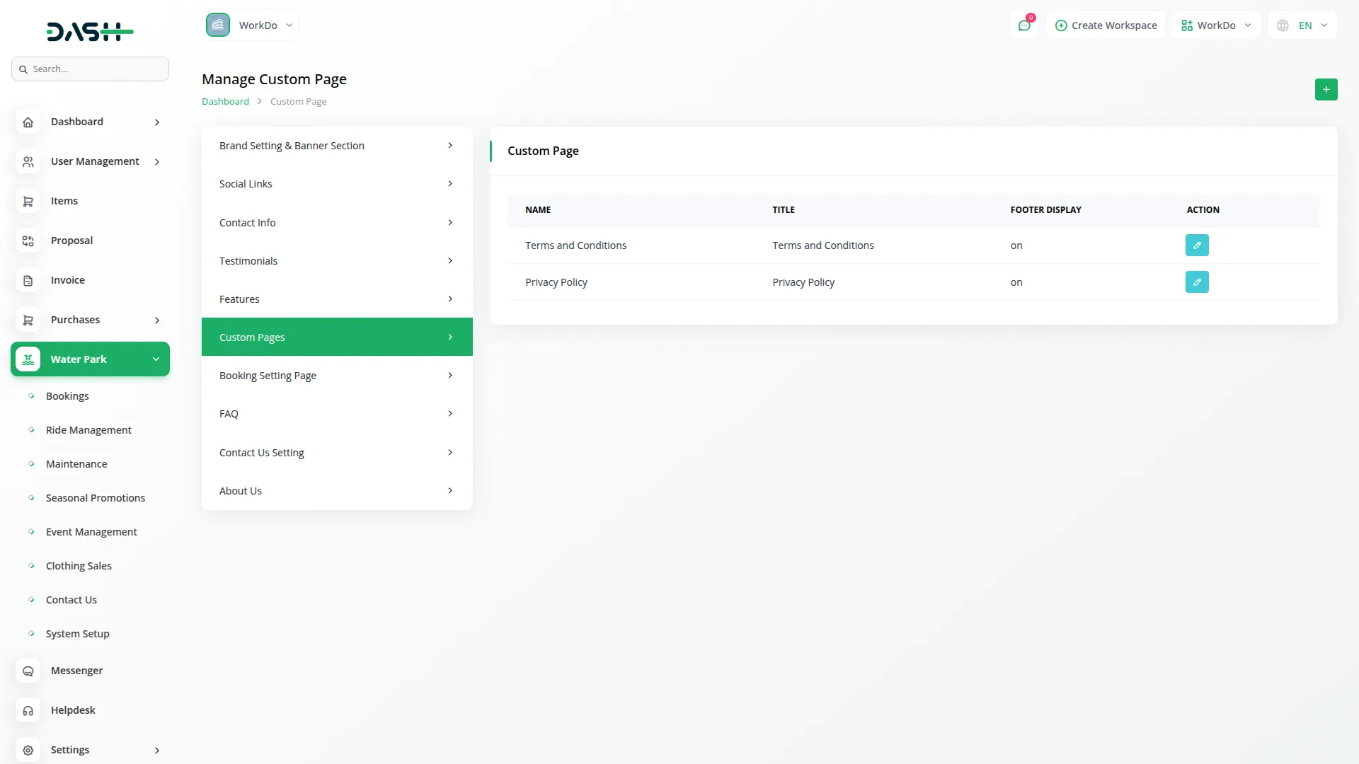 water park management