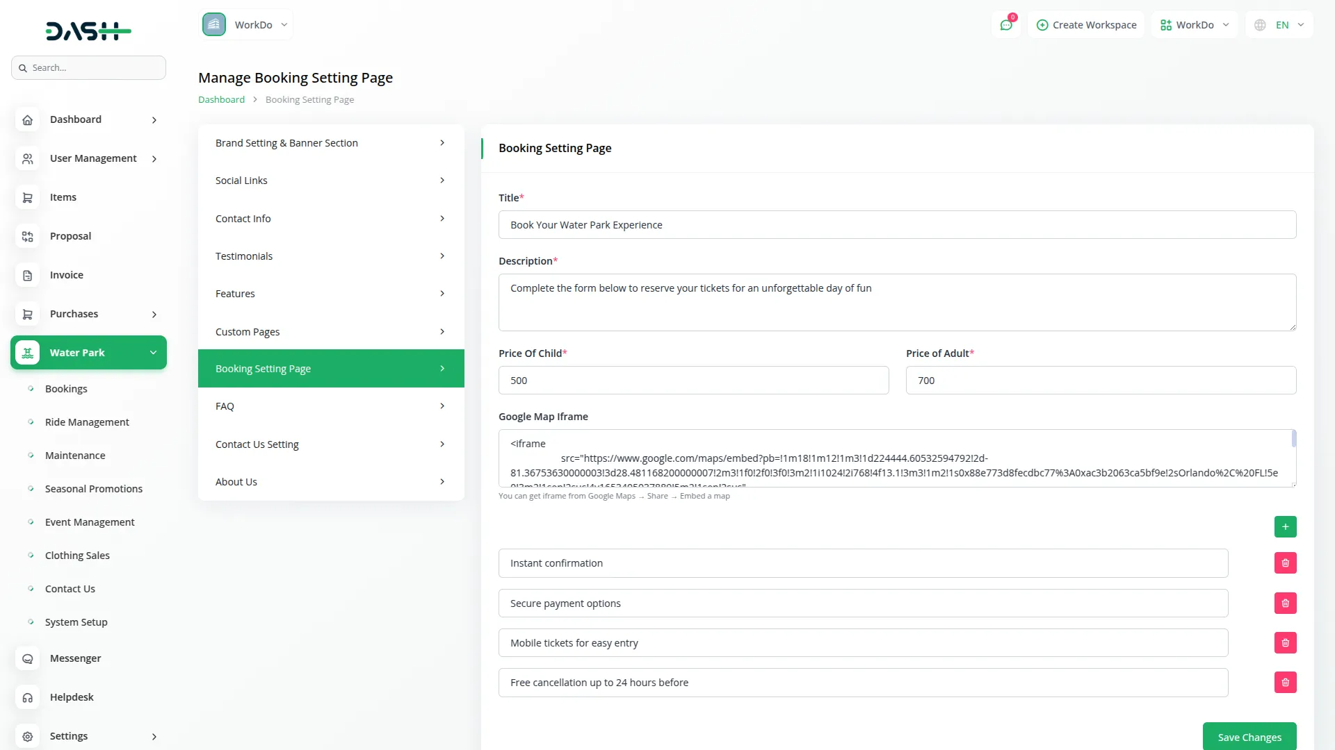 water park management