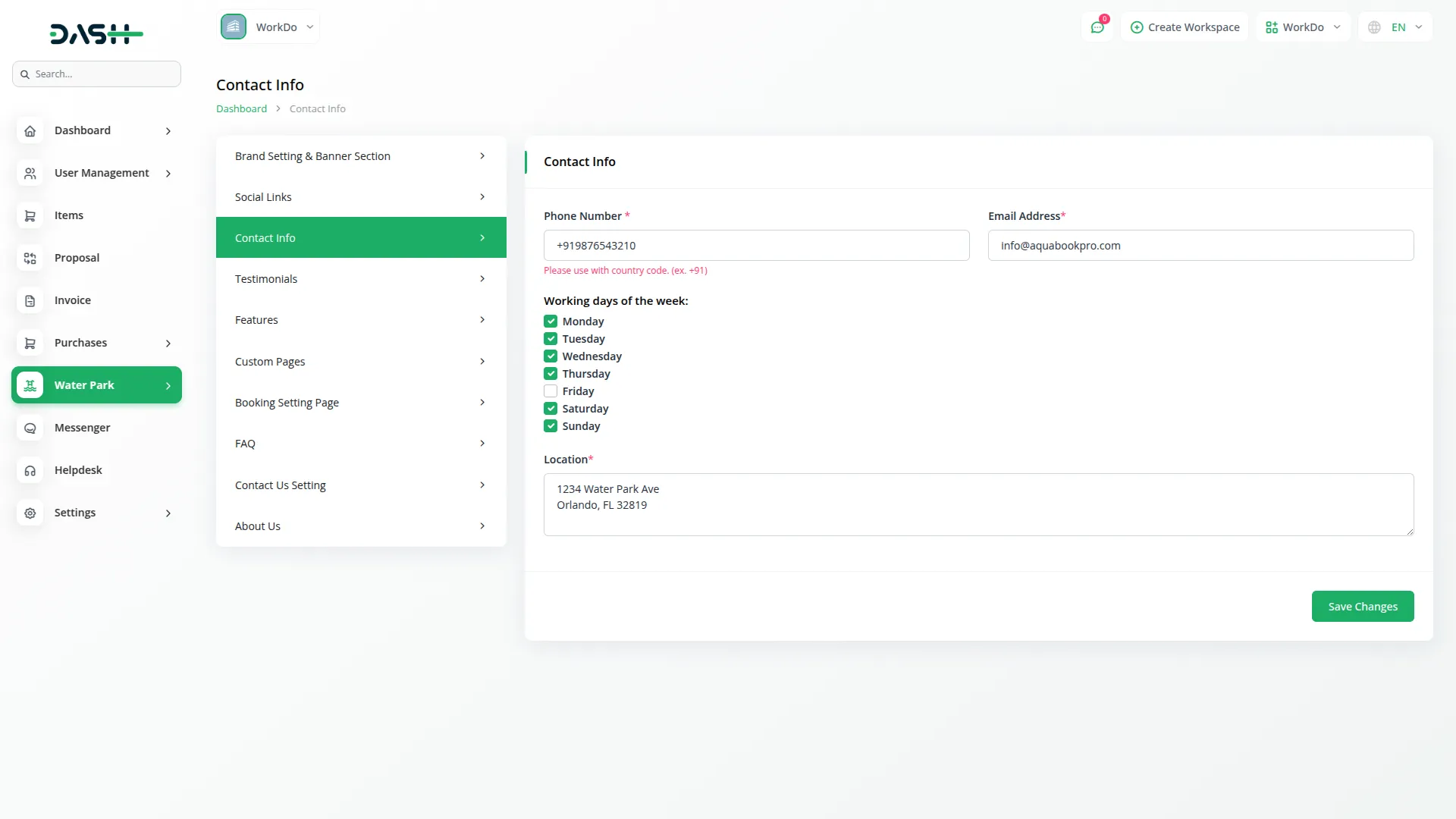 water park management