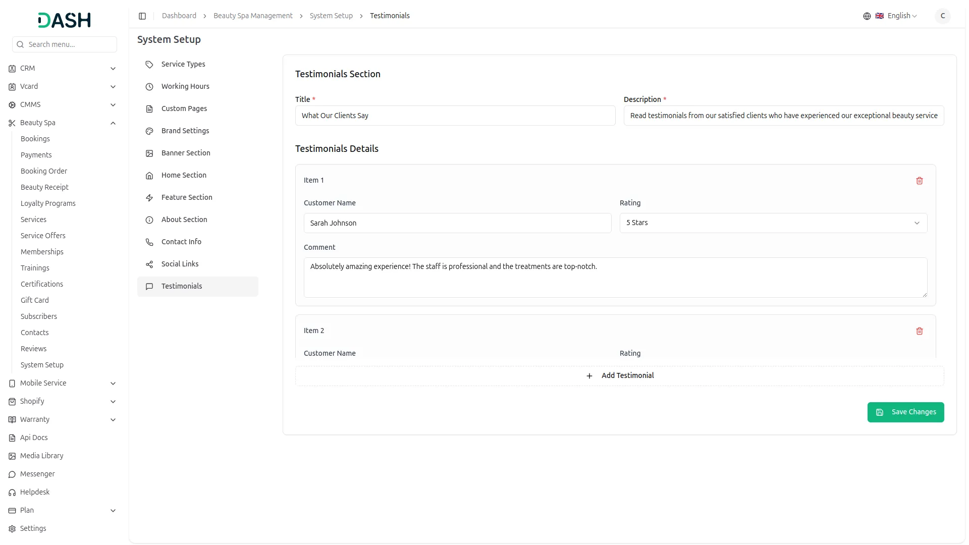 beauty spa management