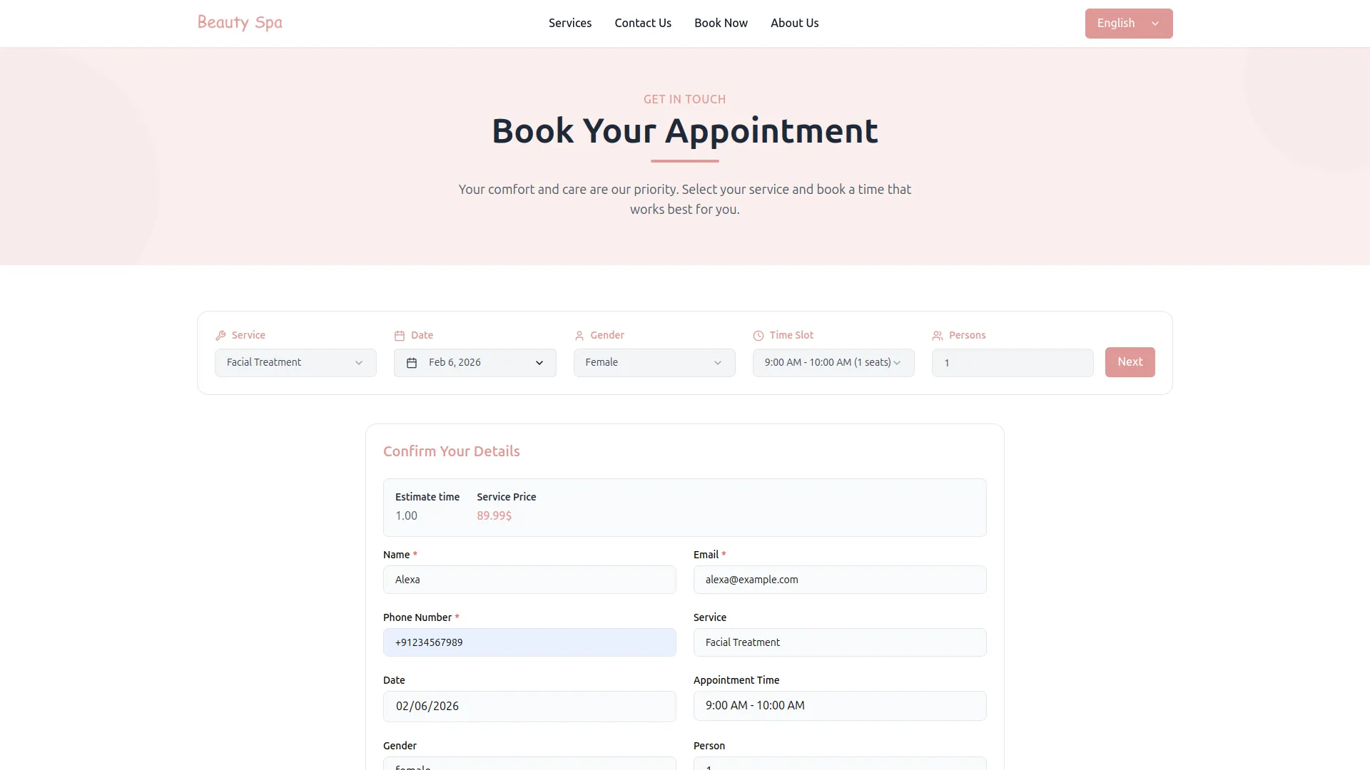 beauty spa management