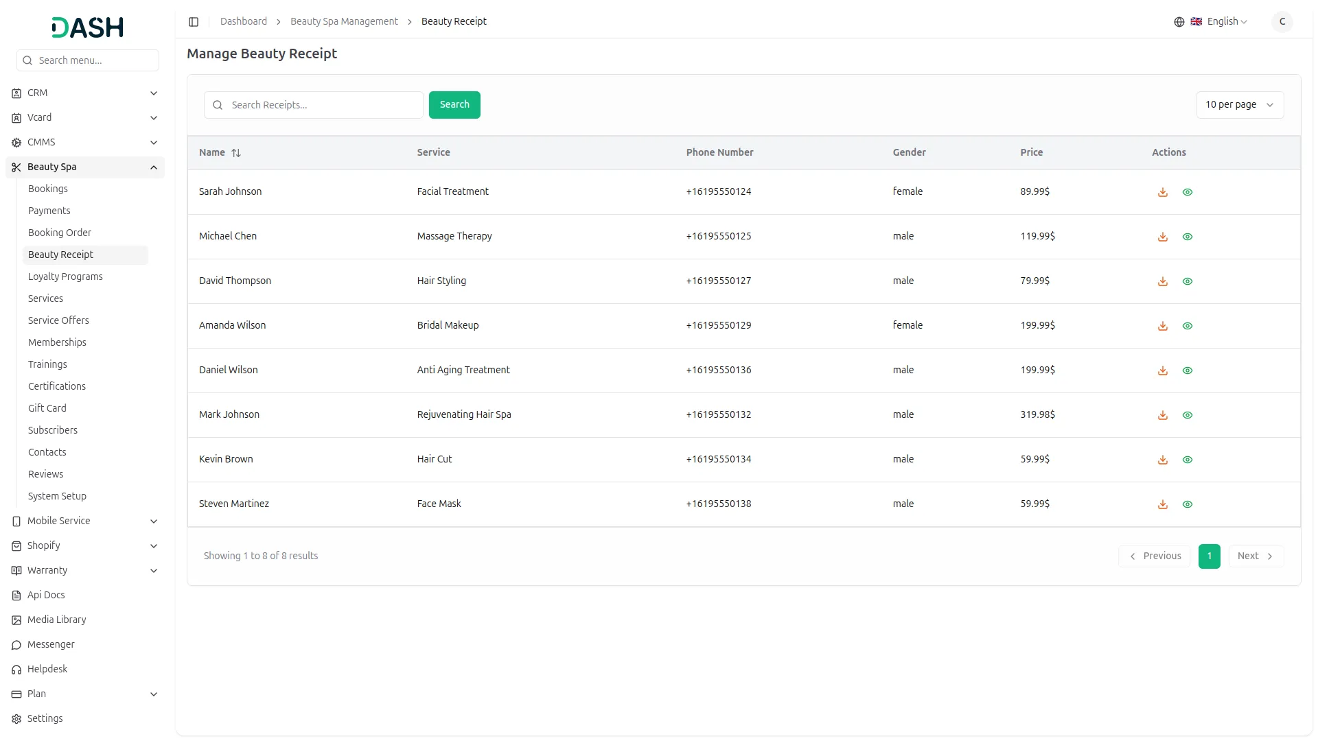 beauty spa management