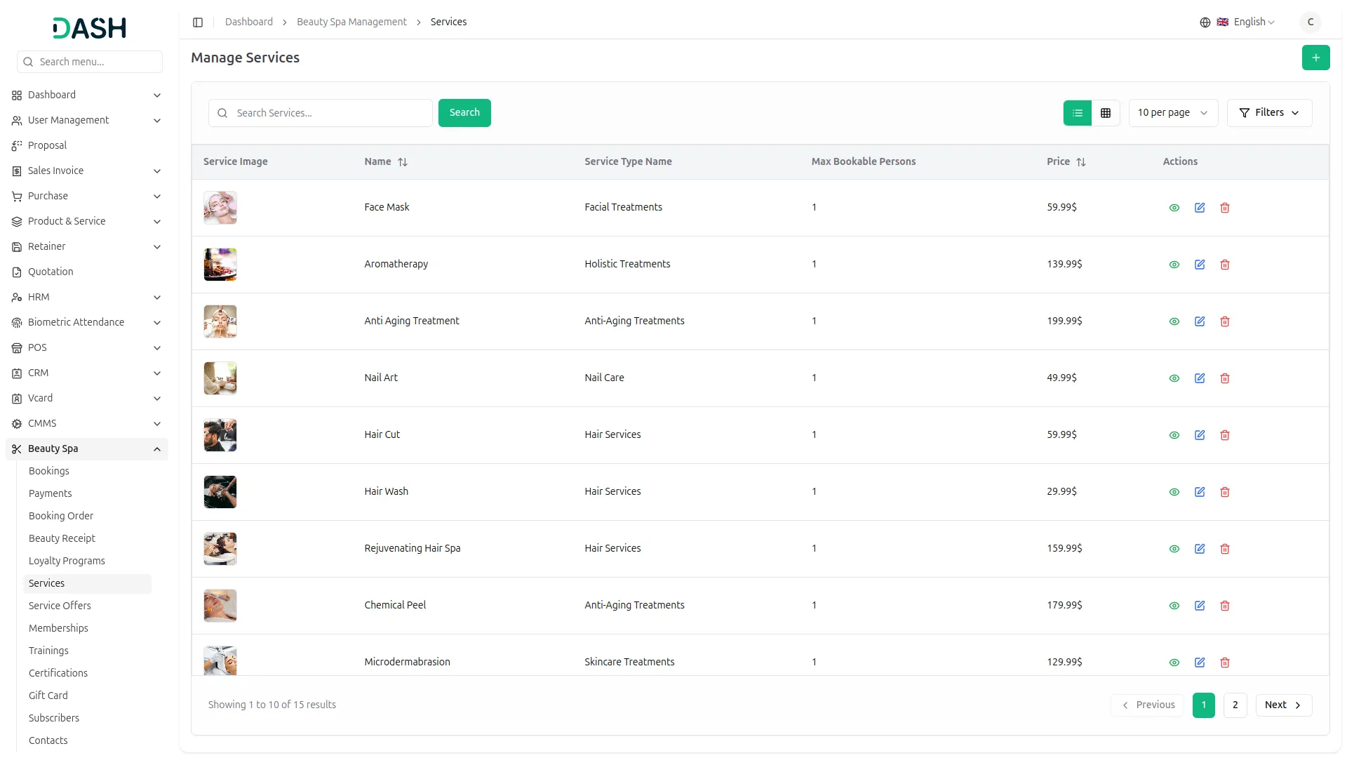 beauty spa management