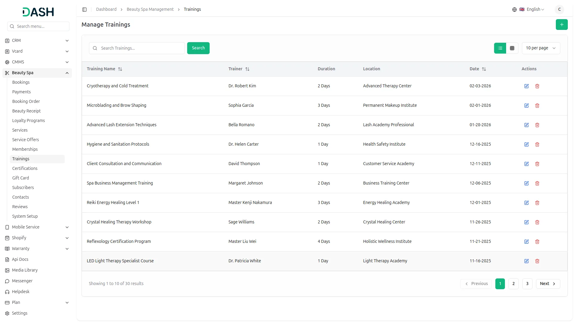 beauty spa management