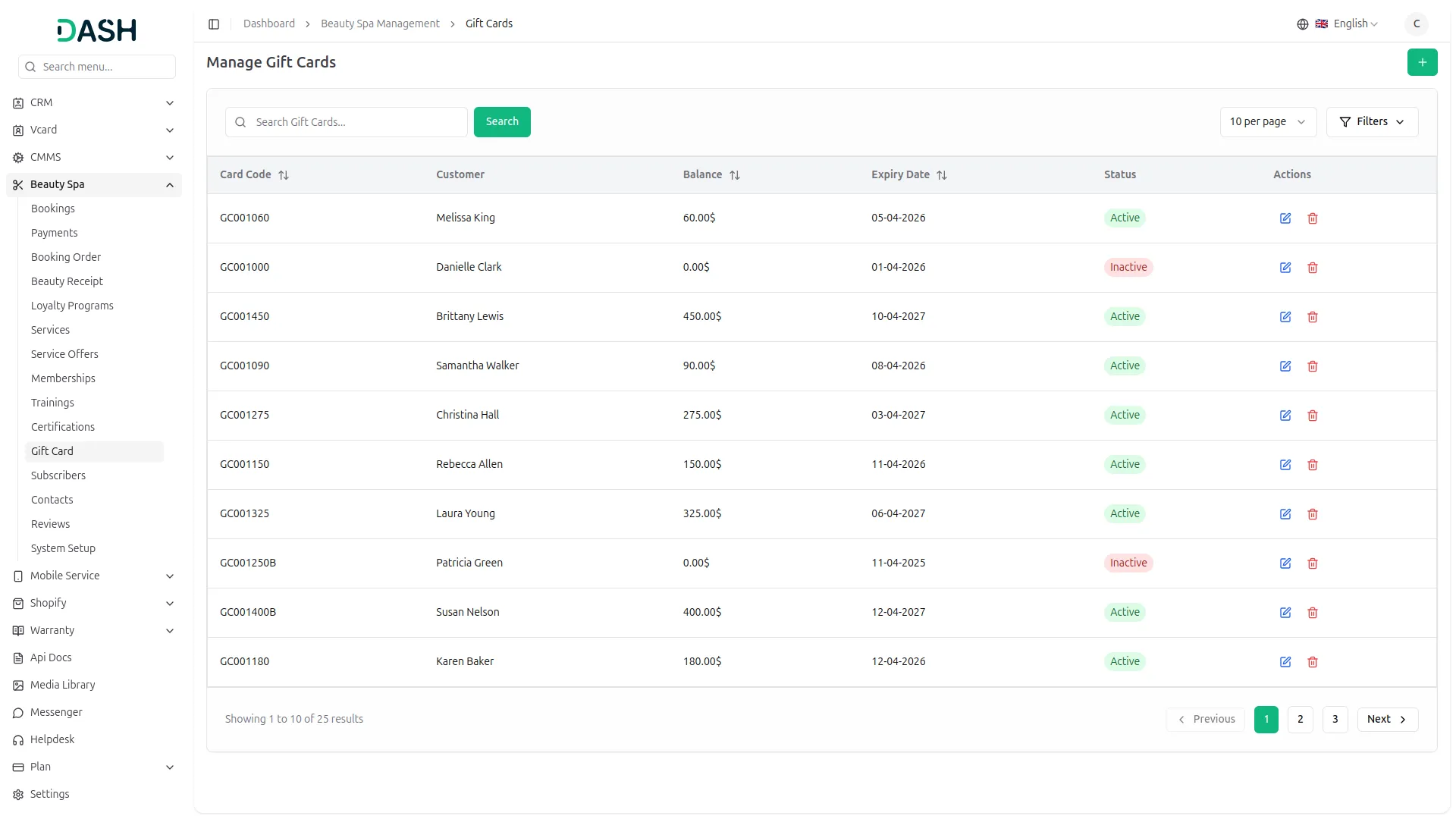 beauty spa management