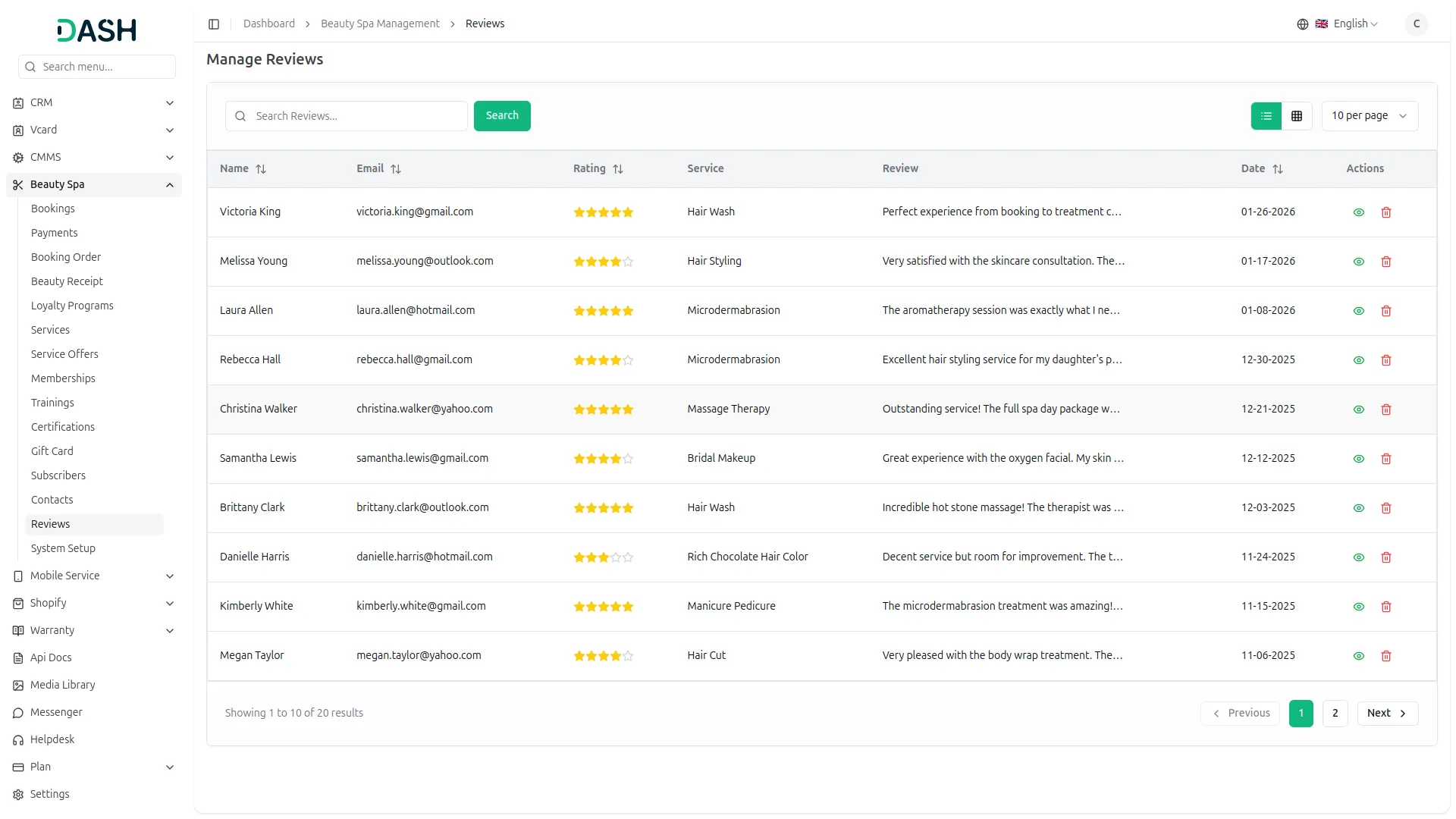 beauty spa management