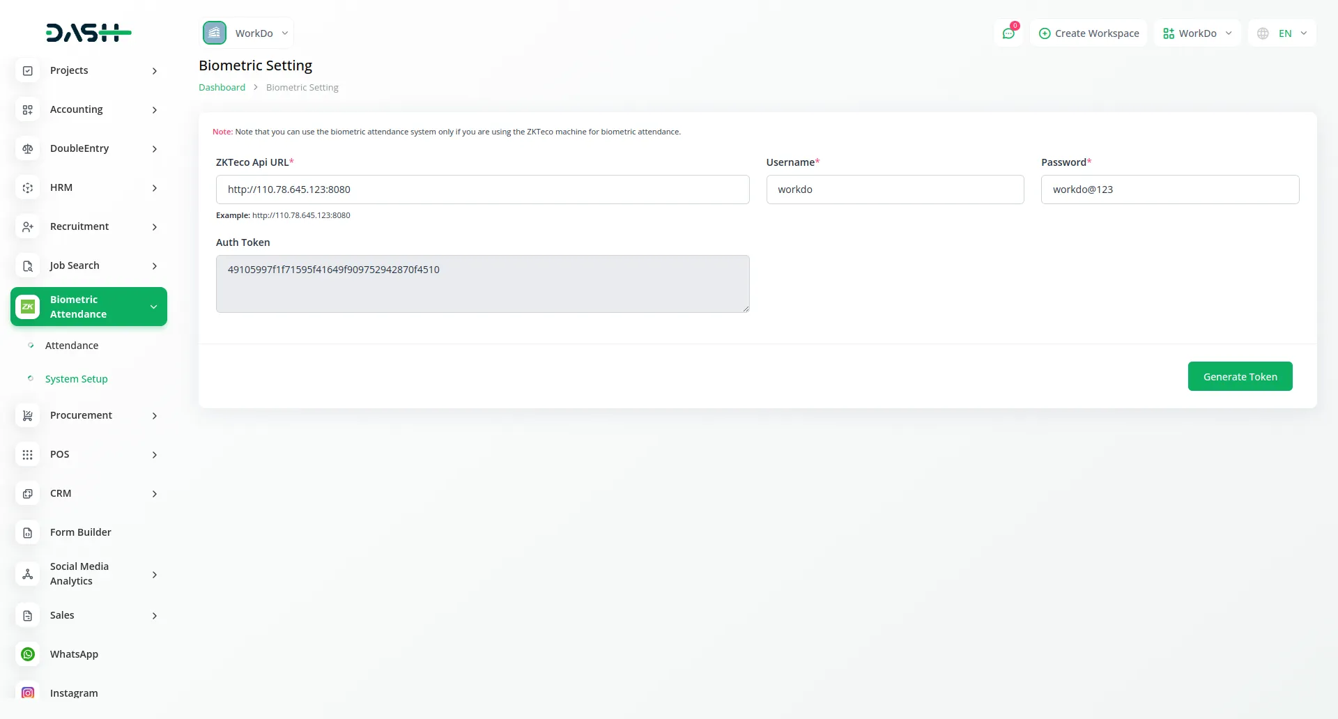 biometric attendance