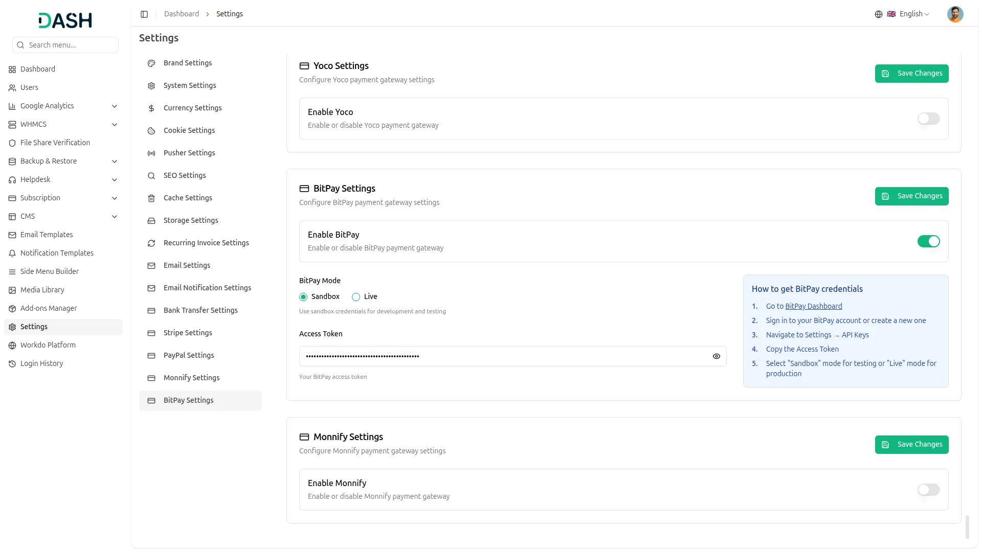 bitpay integration