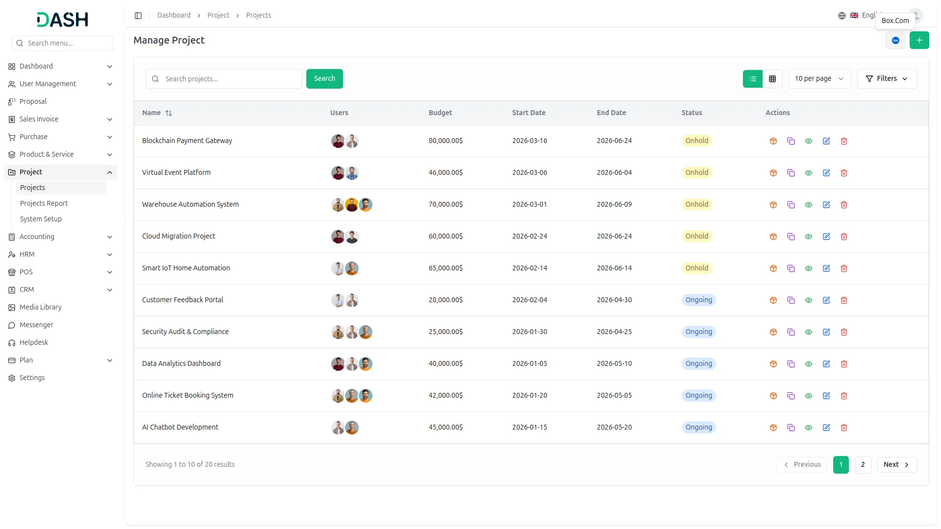 company setting configuration