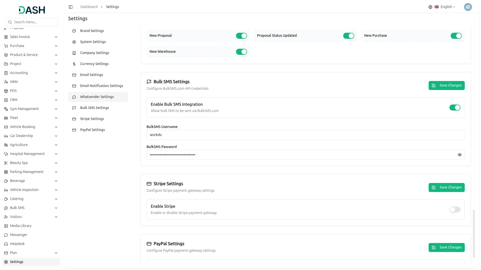 bulk sms integration