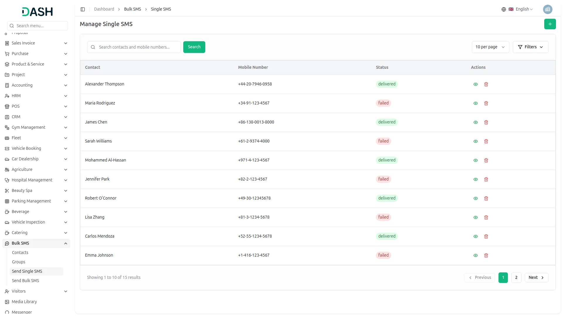 bulk sms integration