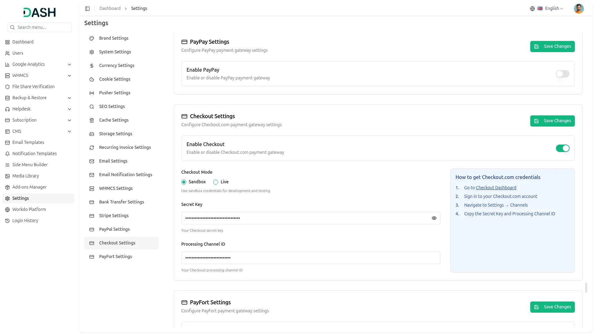 checkout integration