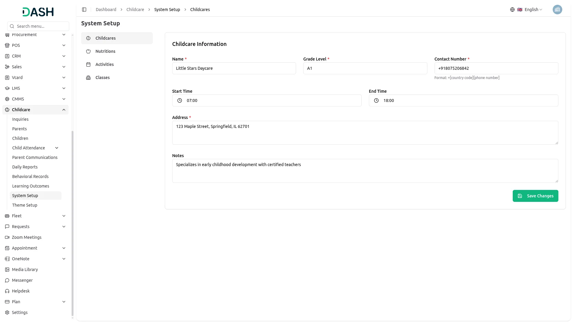 childcare management