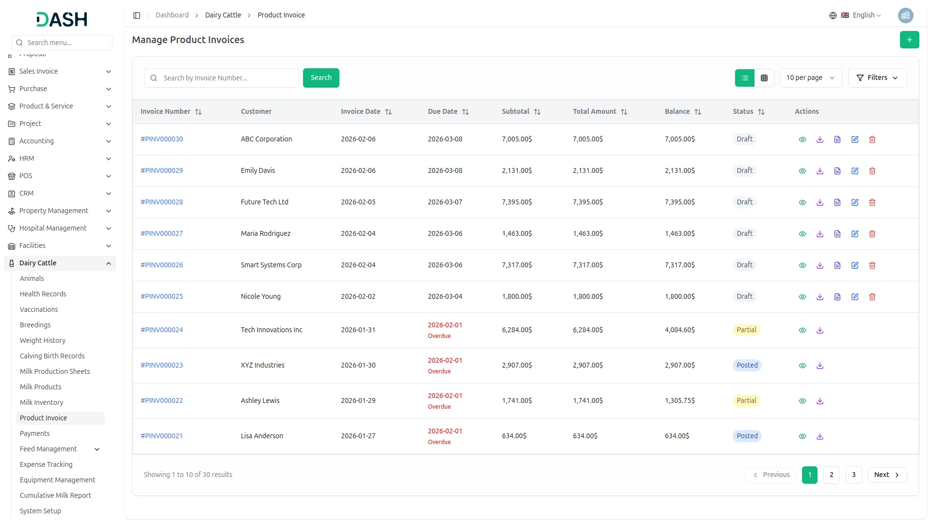 dairy and cattle management