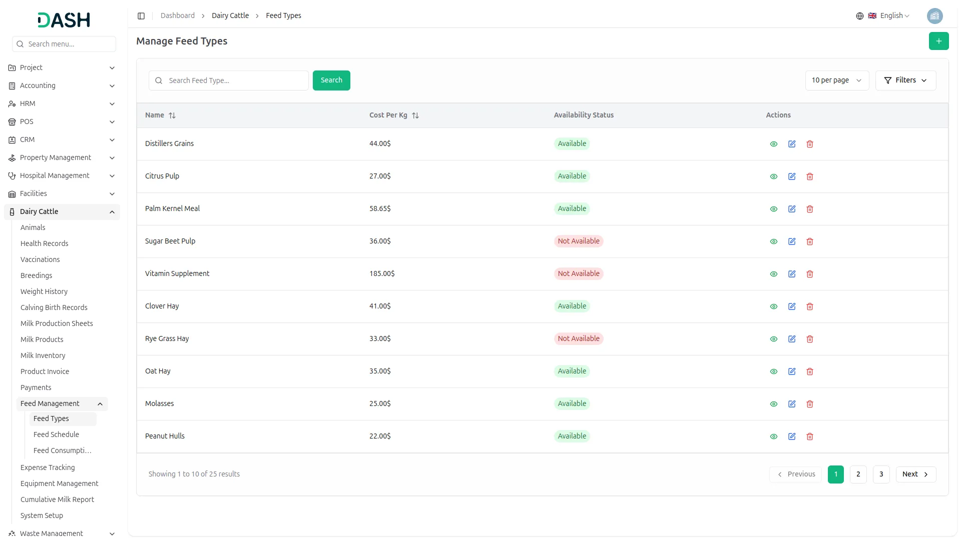 dairy and cattle management