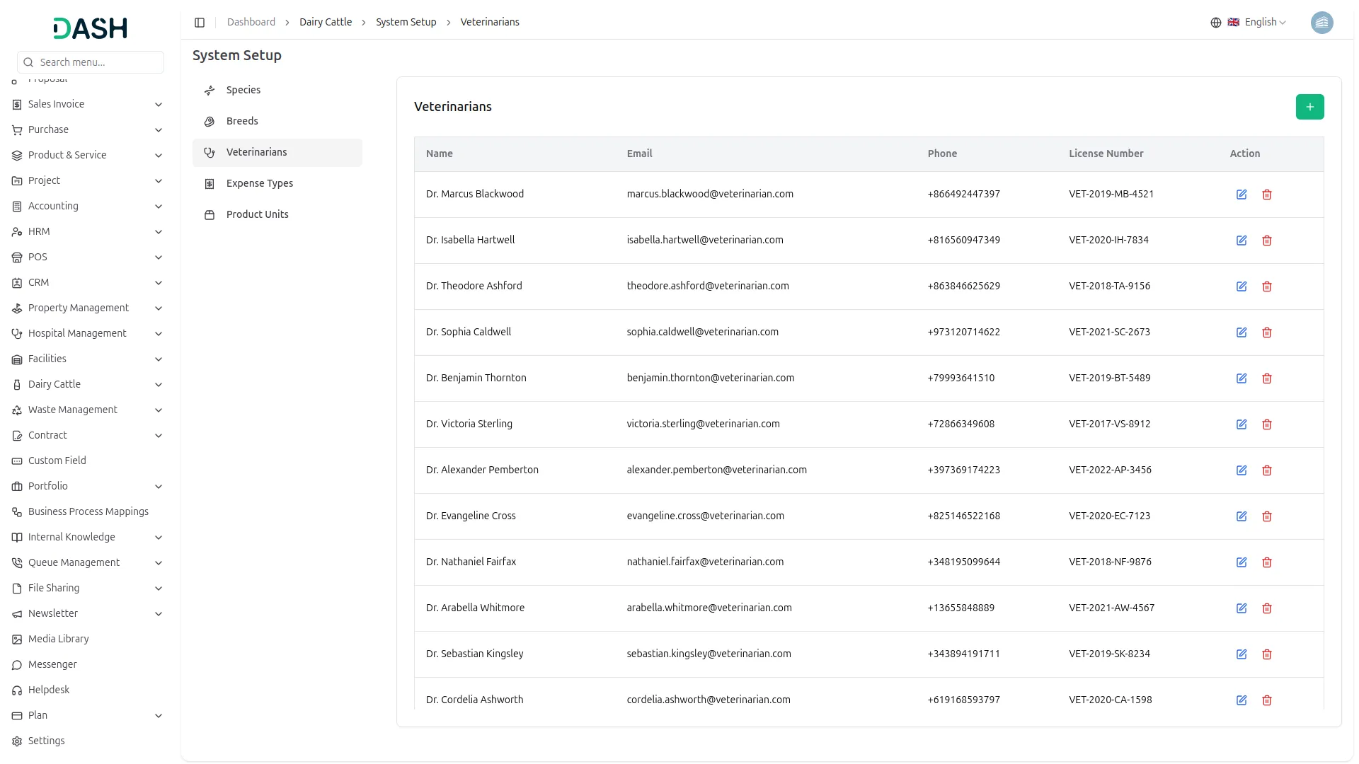 dairy and cattle management