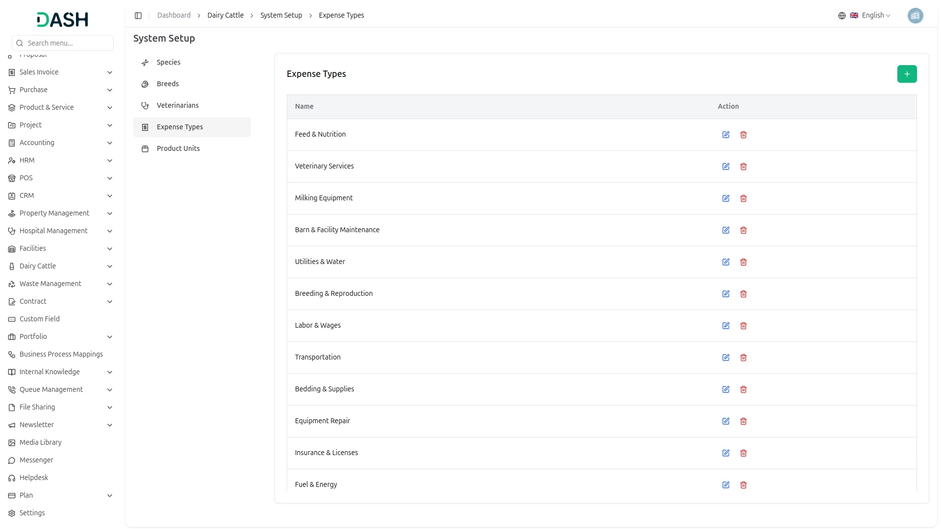 dairy and cattle management