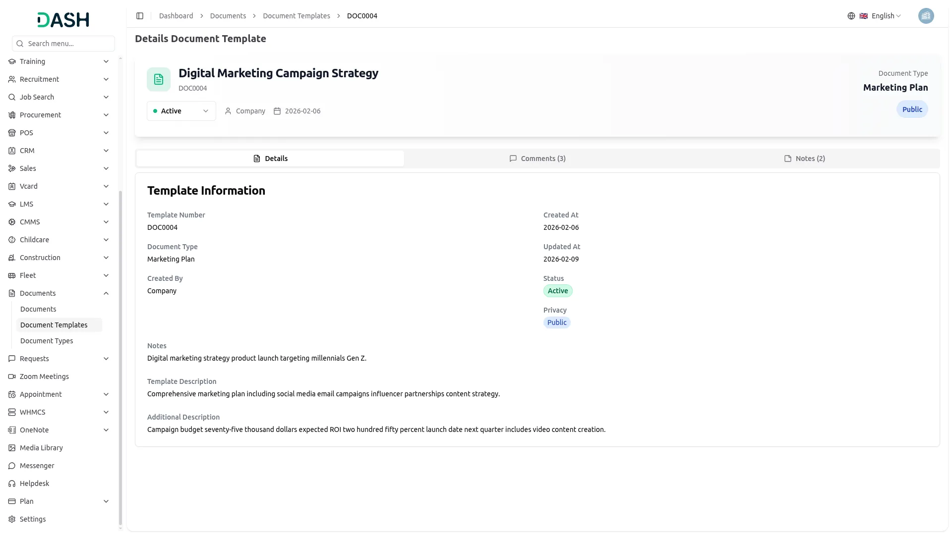 detial documents integration