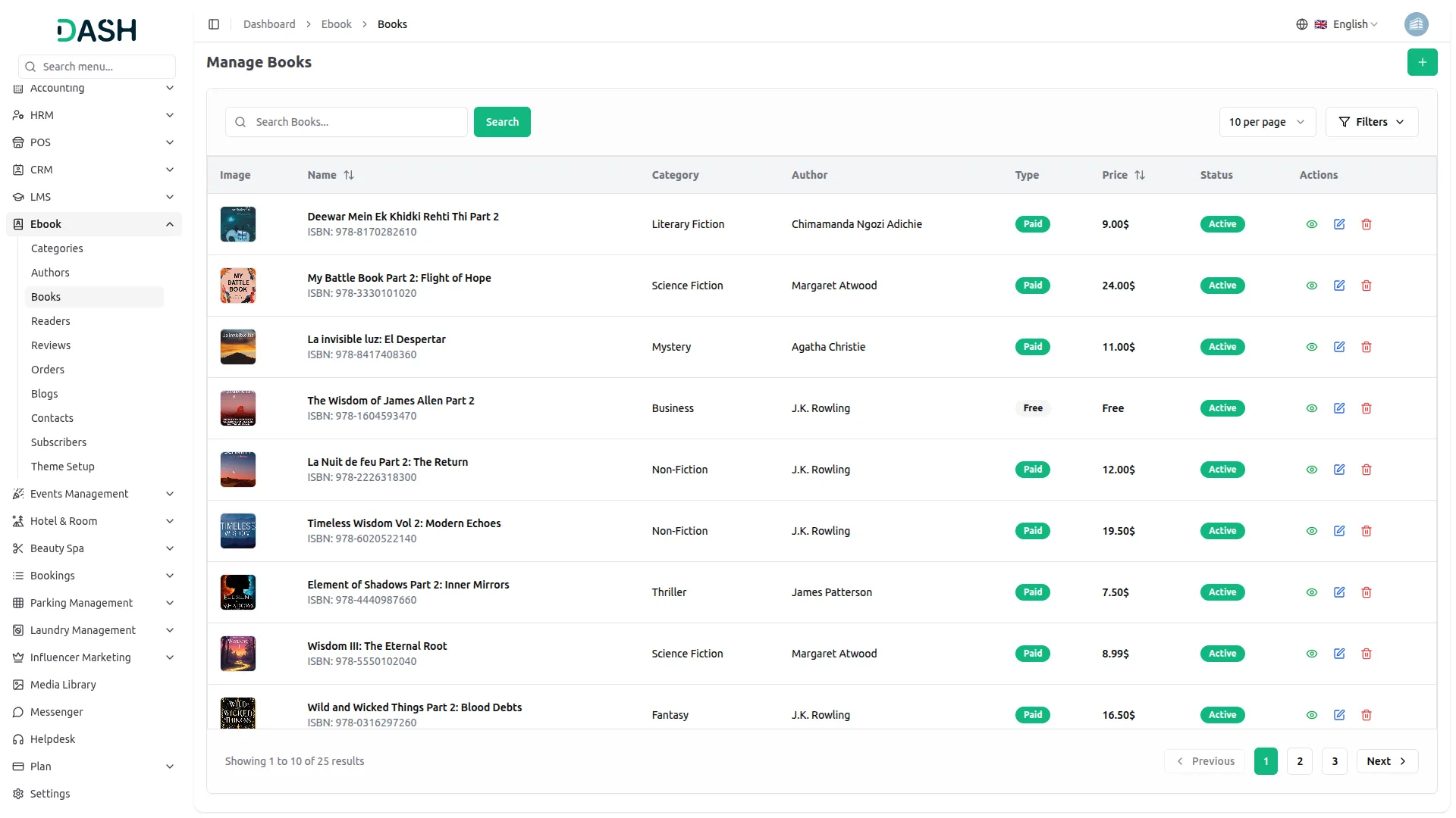 manage books list