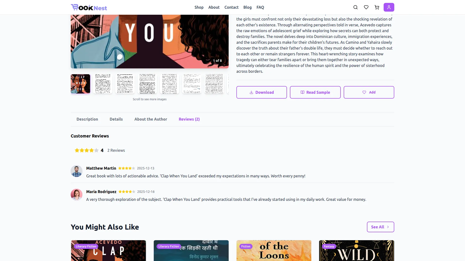 reviews on frontend