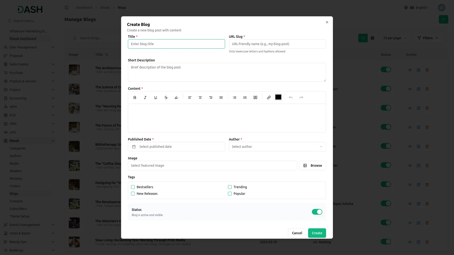 create blog