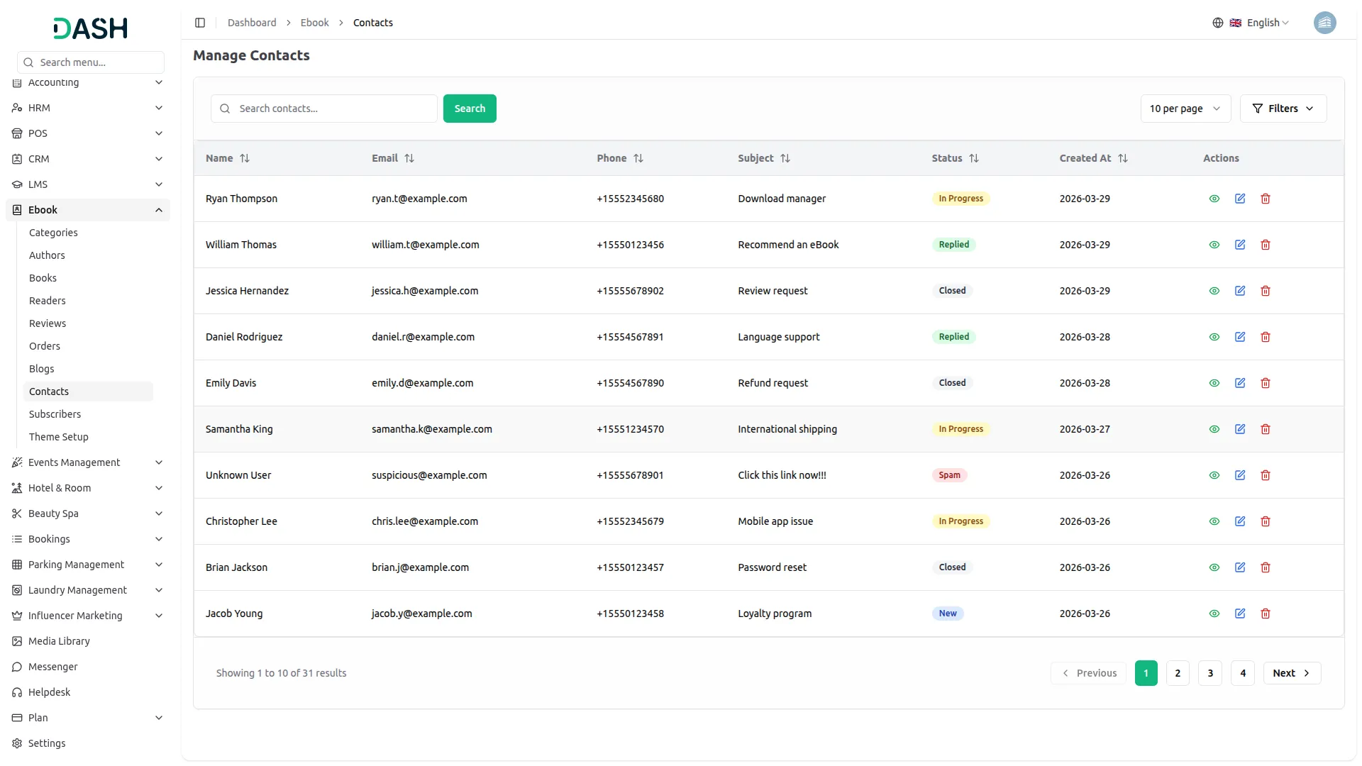 manage contacts