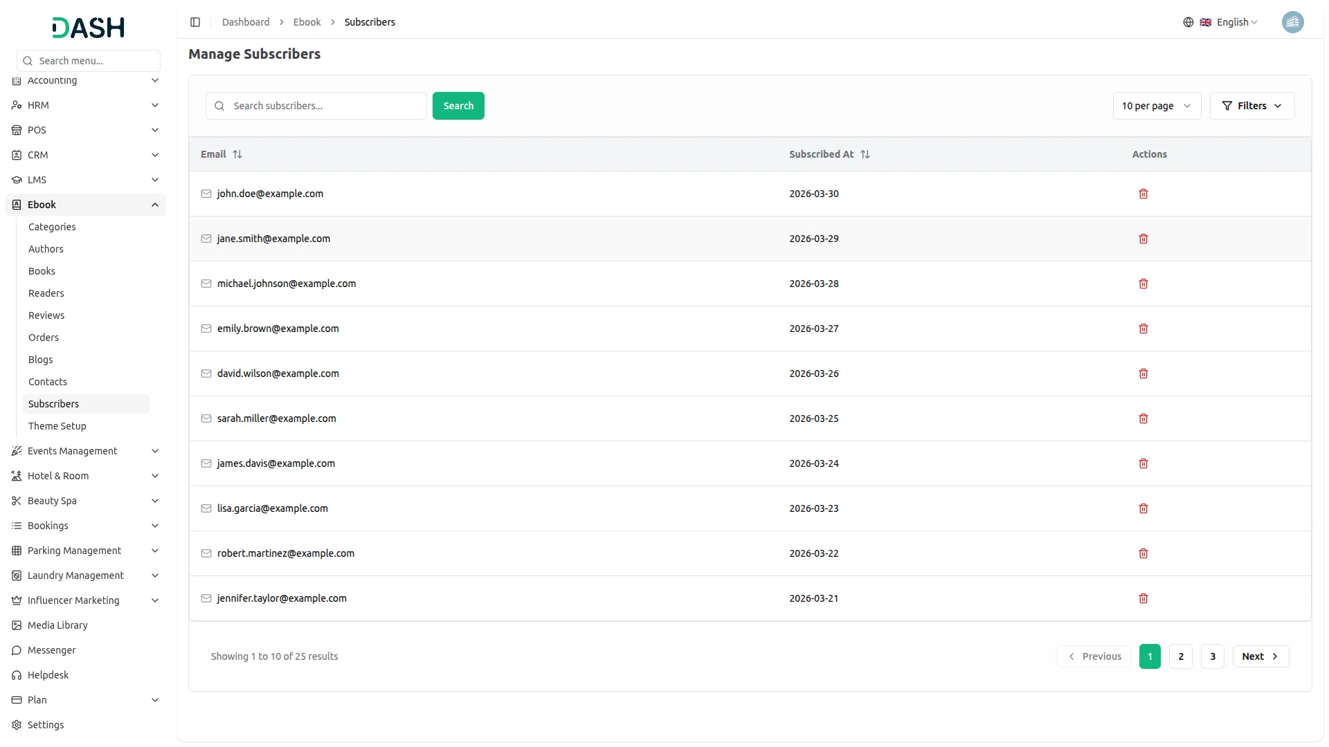 manage subscribers