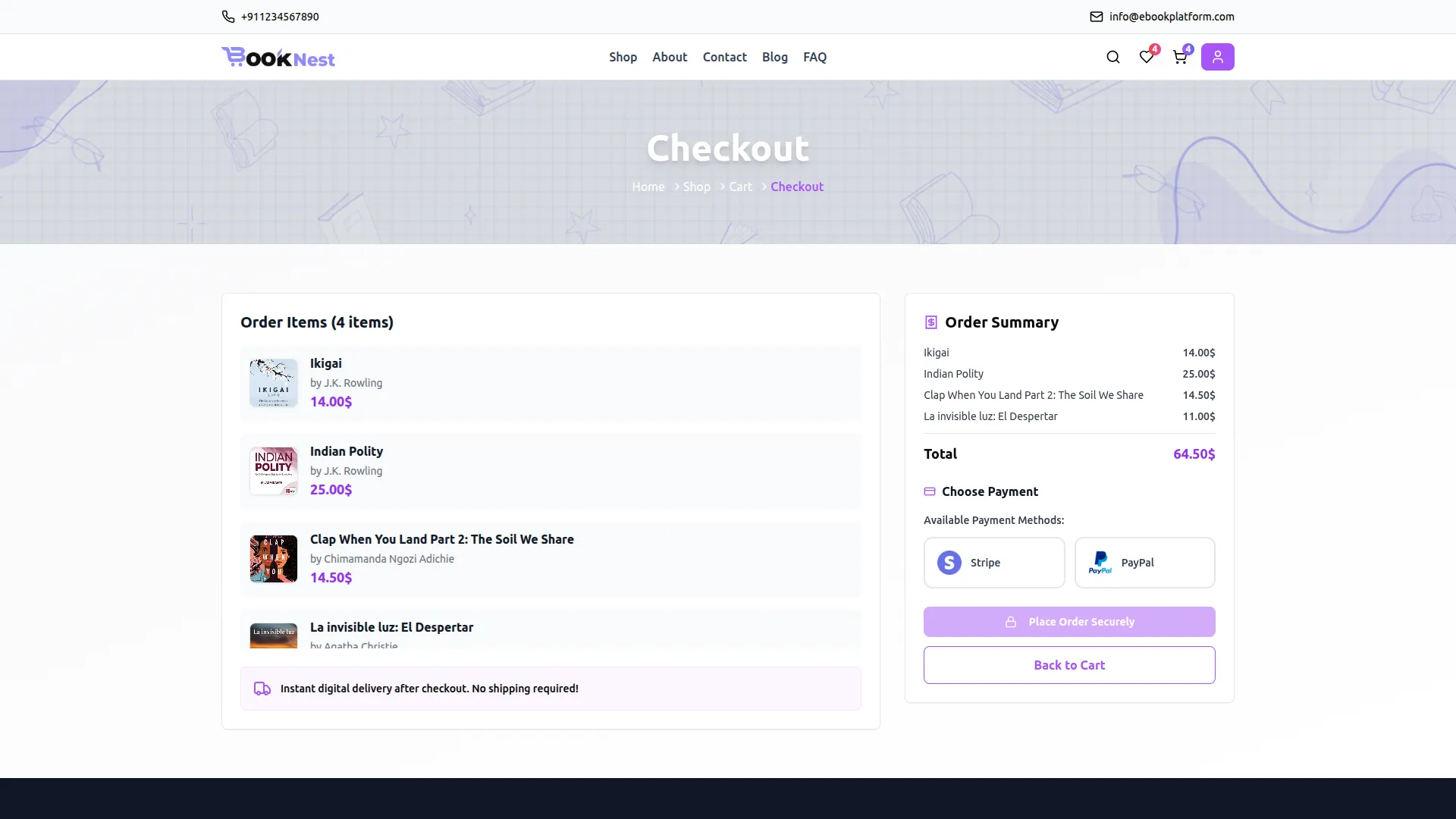 manage checkout