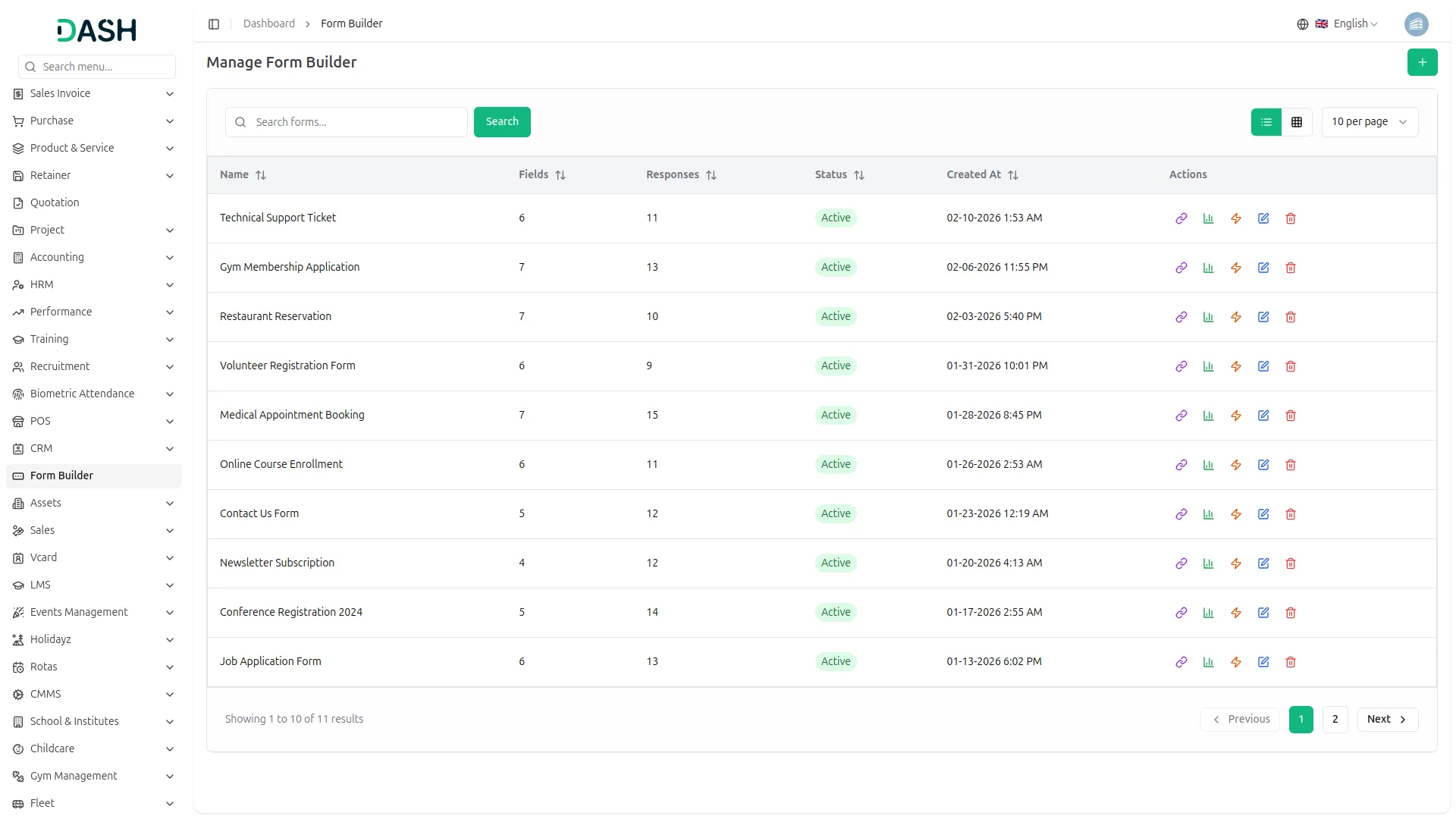 form-builder dash saas
