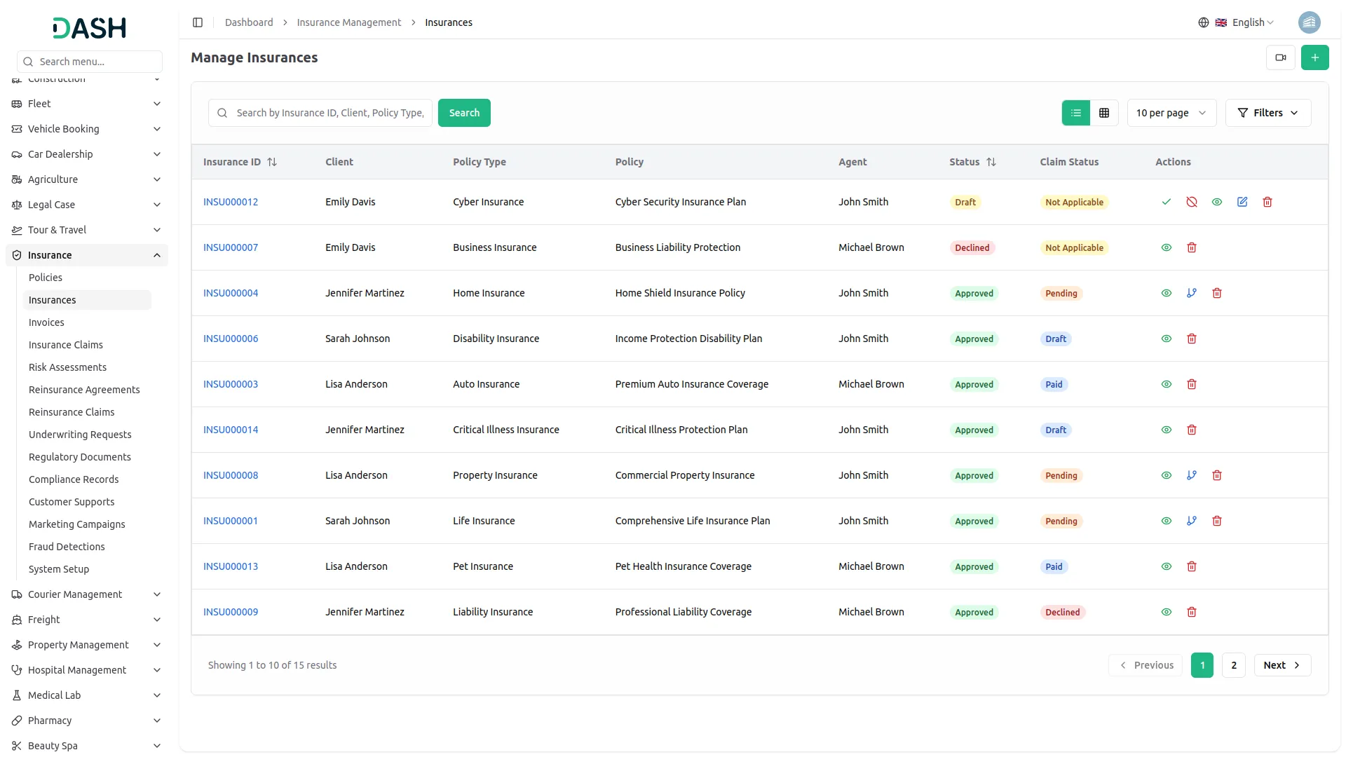 insurance management system