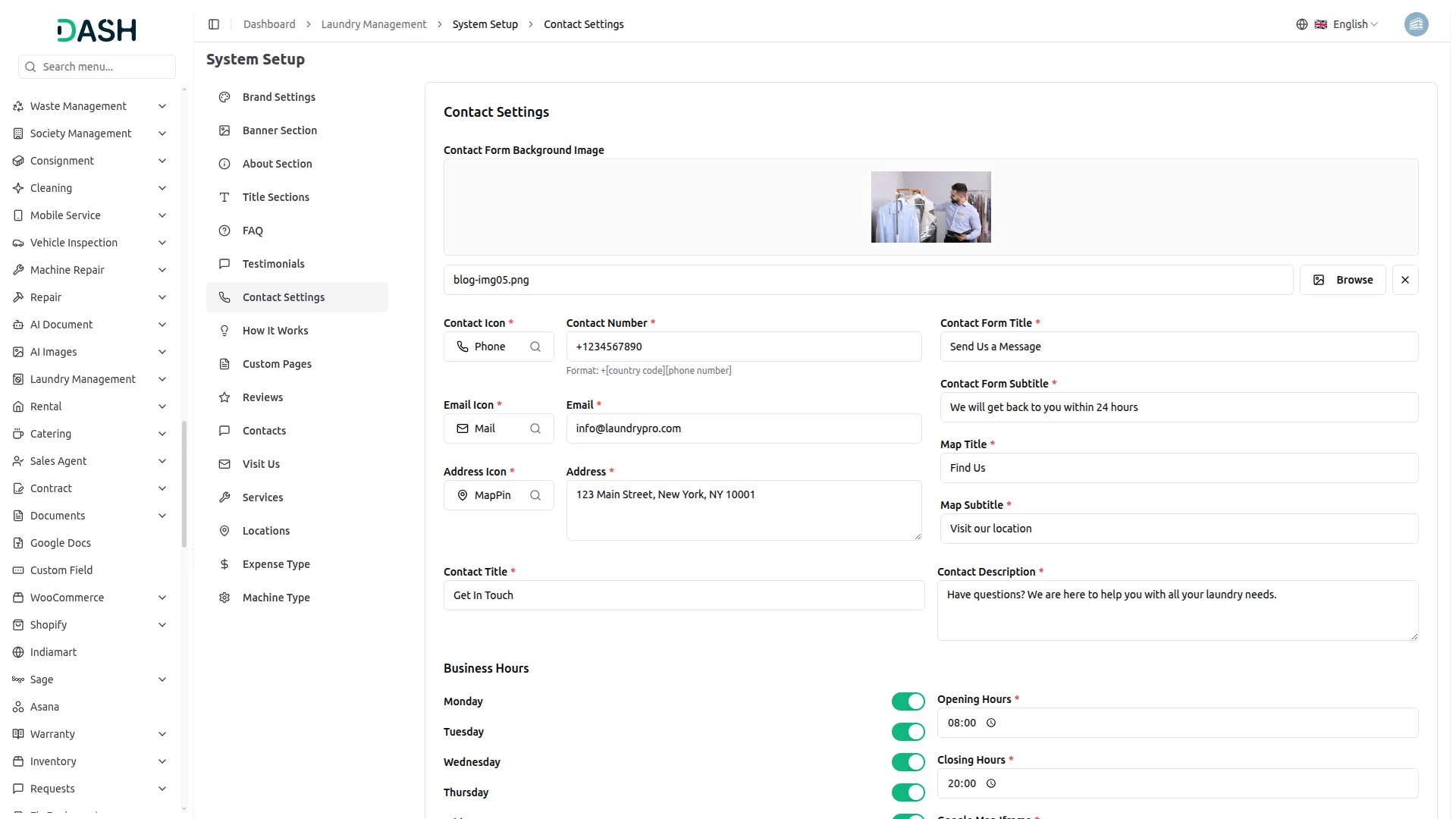 laundry management integration