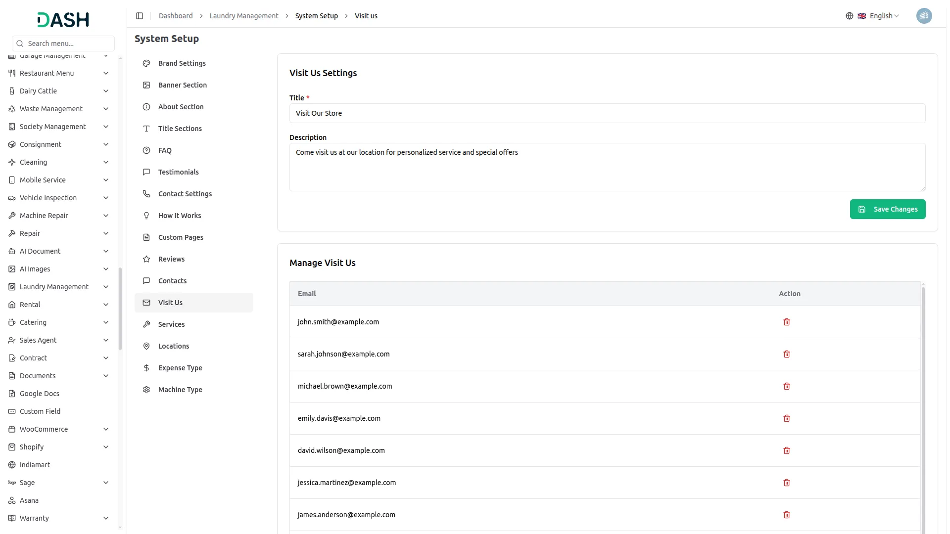 laundry management integration